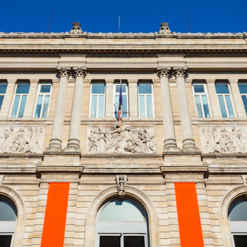 Exterior of the Museum of Aquitaine in the centre of Bordeaux city in France.