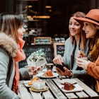 .Group of young friends drinking coffee with cakes in an outdoor cafe in Porto, Portugal. Talking and laughing together. Lifestyle. Travel photography; Shutterstock ID 1392022745; your: Jennifer Carey; gl: 65050; netsuite: Online Editorial; full: Porto neighborhoods
1392022745
Group of women friends drinking coffee with cakes in an outdoor cafe in Porto, Portugal.