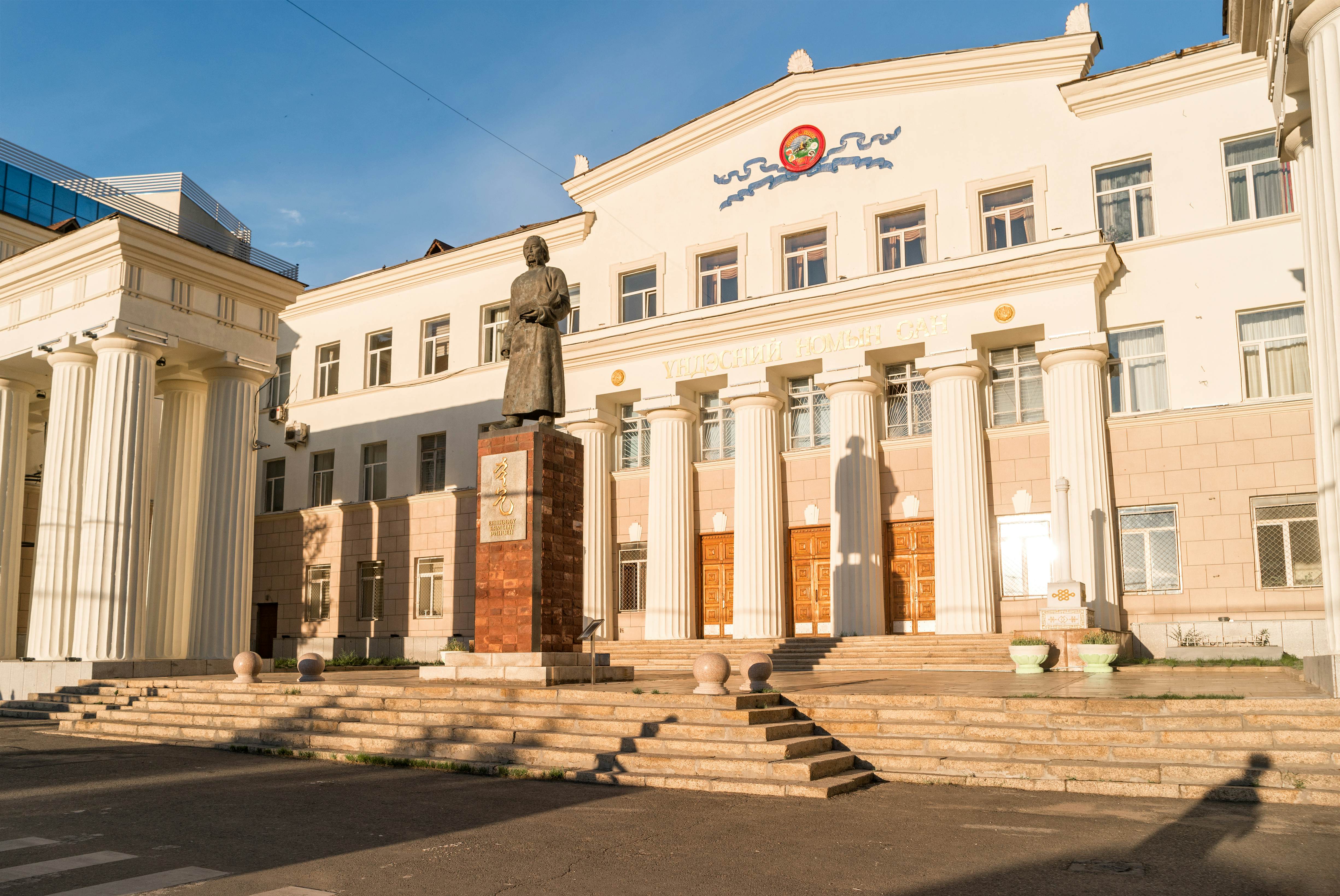 Ulaanbaatar, Mongolia - August 8, 2018: National Library of Mongolia with statue of Byambyn Rinchen in front of building.; Shutterstock ID 1596873190; your: Barbara Di Castro; gl: 65050; netsuite: digital; full: poi
1596873190