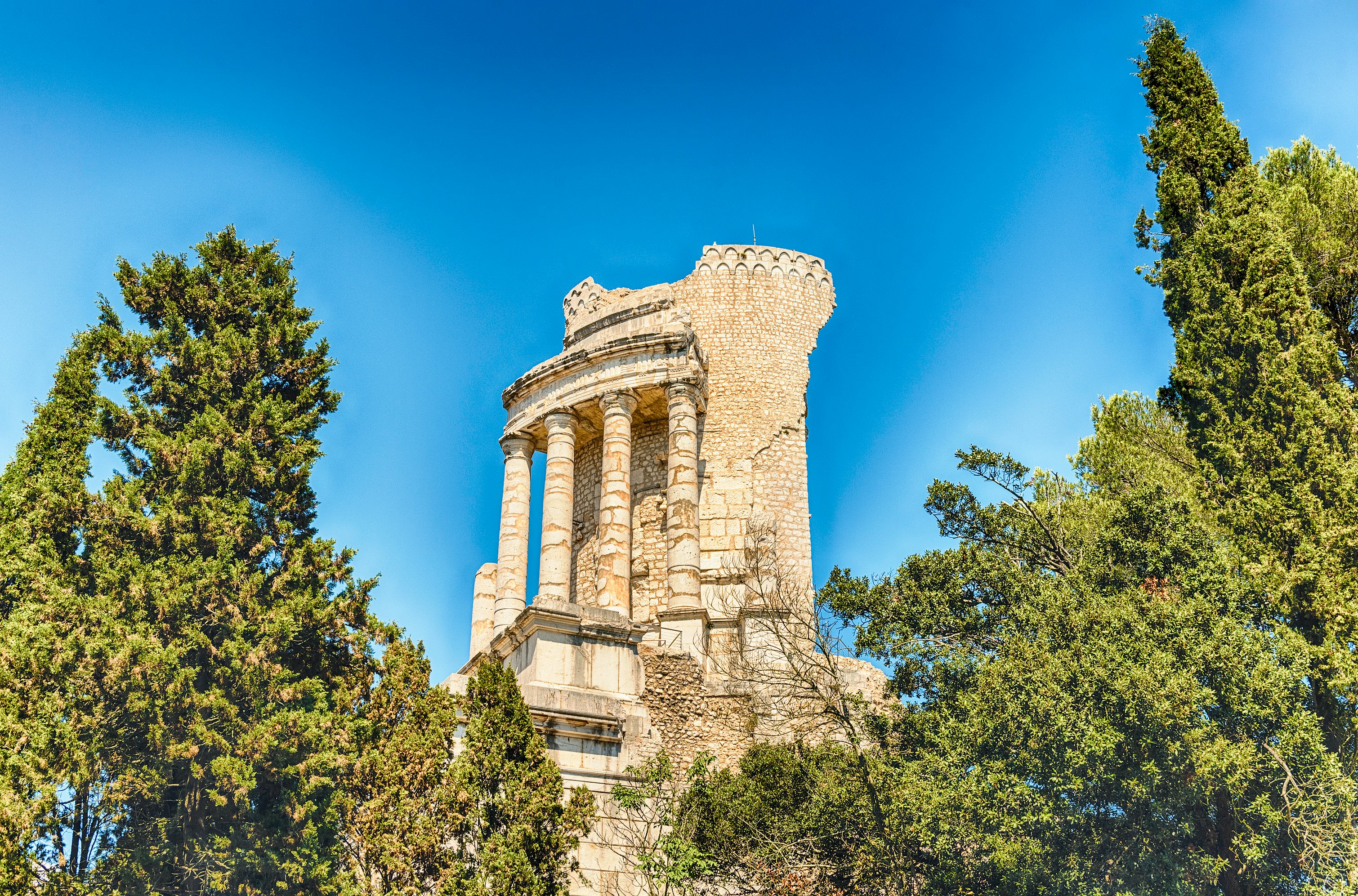 Trophy of Augustus, aka Trophy of the Alps, iconic landmark in La Turbie, Cote d'Azur, France.