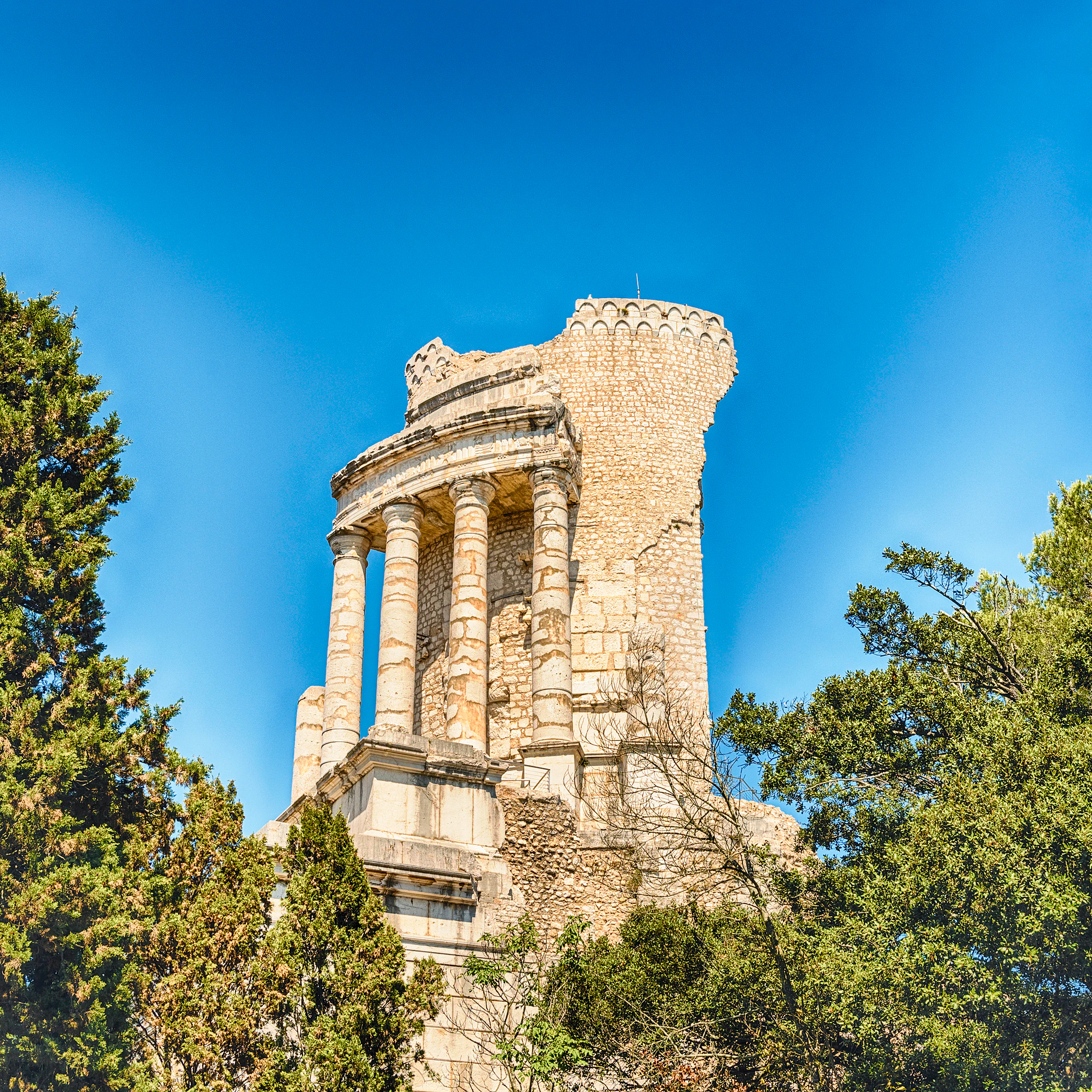 Trophy of Augustus, aka Trophy of the Alps, iconic landmark in La Turbie, Cote d'Azur, France.