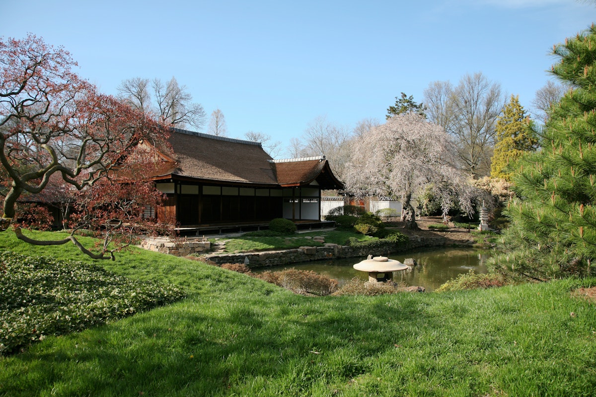 Shofuso Japanese House and Garden in spring, Philadelphia, PA.