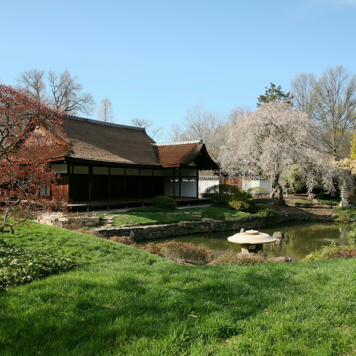 Shofuso Japanese House and Garden in spring, Philadelphia, PA.