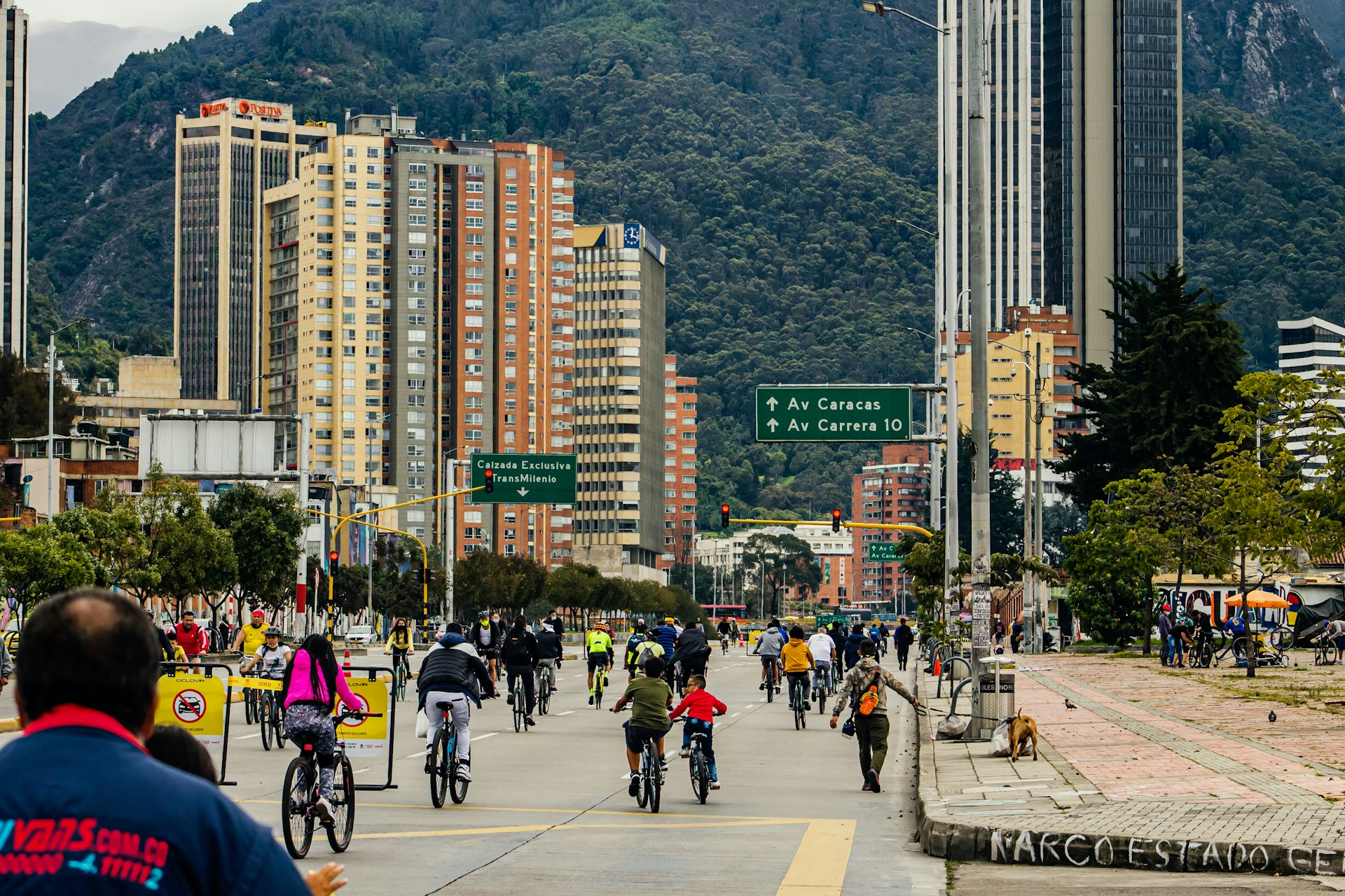 The streets of Bogotá are closed on Sundays and holidays for Ciclovia, when everyone goes cycling