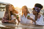 Happy girls having fun drinking cocktails at bar on the beach - Soft focus on center blond girl face; Shutterstock ID 2173391839; your: Jennifer Carey; gl: 65050; netsuite: Online Editorial; full: Things to do in Savannah
2173391839
Happy women having fun drinking cocktails at a bar on the beach