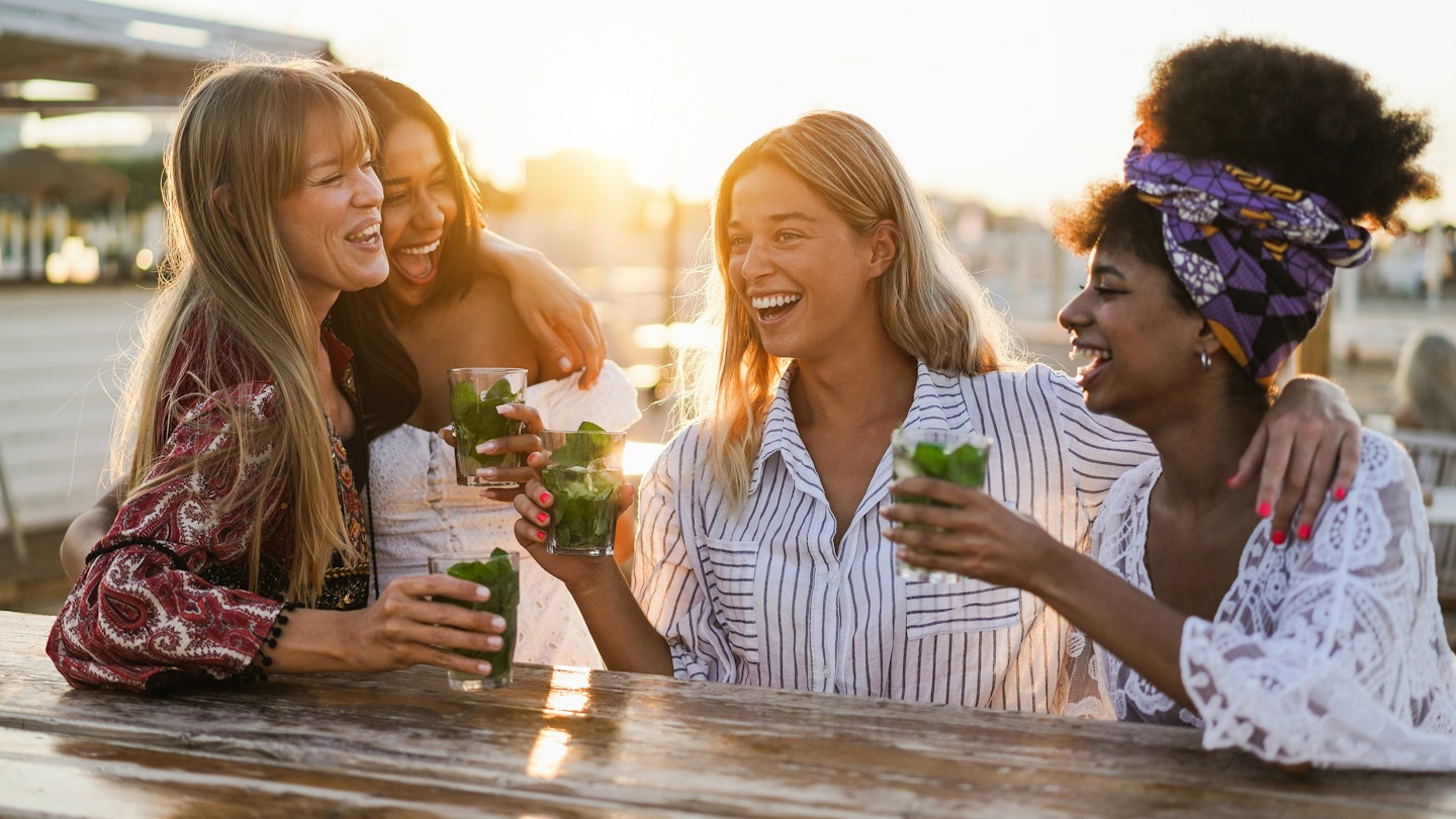 Happy girls having fun drinking cocktails at bar on the beach - Soft focus on center blond girl face; Shutterstock ID 2173391839; your: Jennifer Carey; gl: 65050; netsuite: Online Editorial; full: Things to do in Savannah
2173391839
Happy women having fun drinking cocktails at a bar on the beach