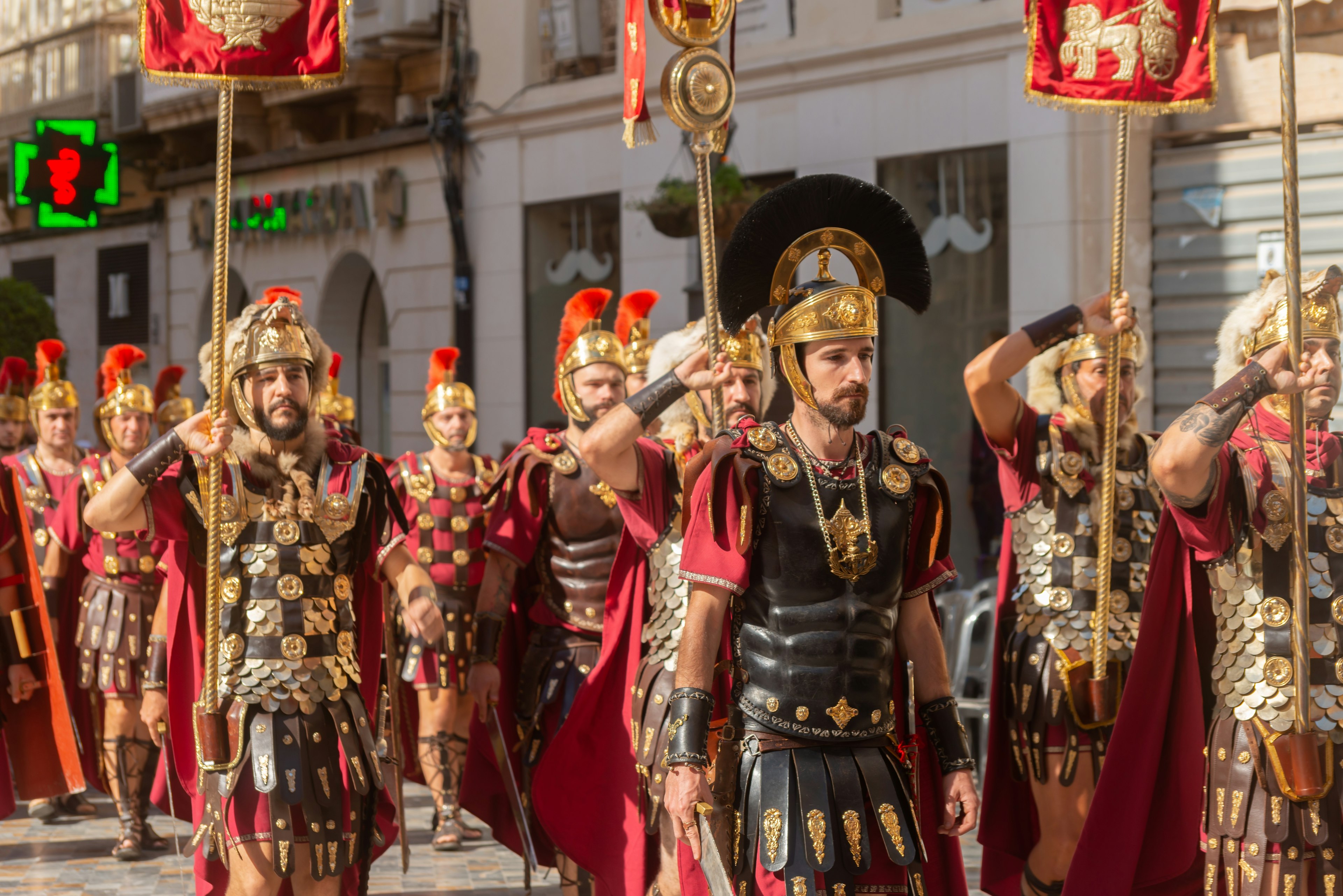 People dressed as Carthaginians and Romans in the Spanish city of Cartagena.