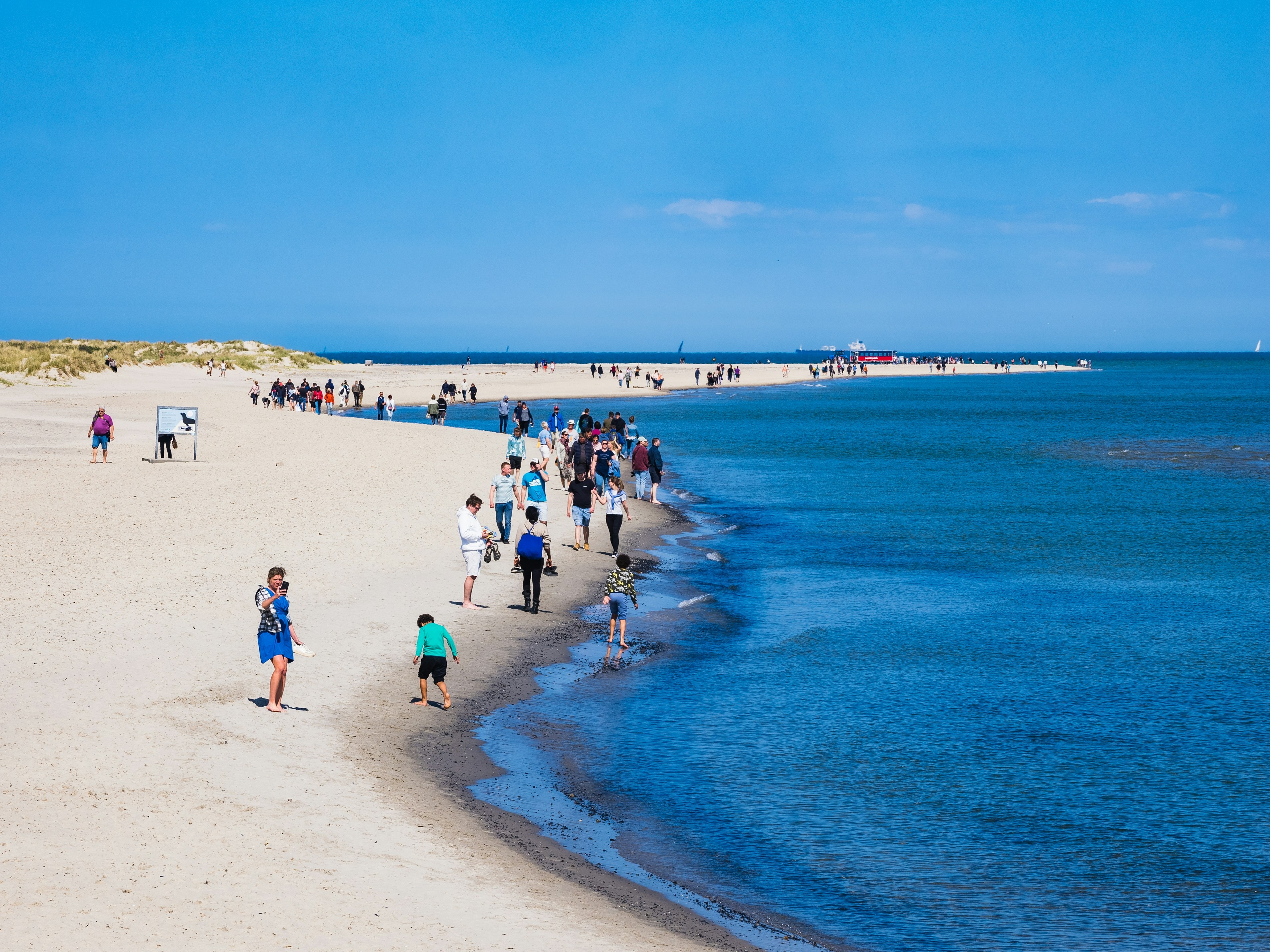 People walking on the beach on a summer day, Skagen, Denmark