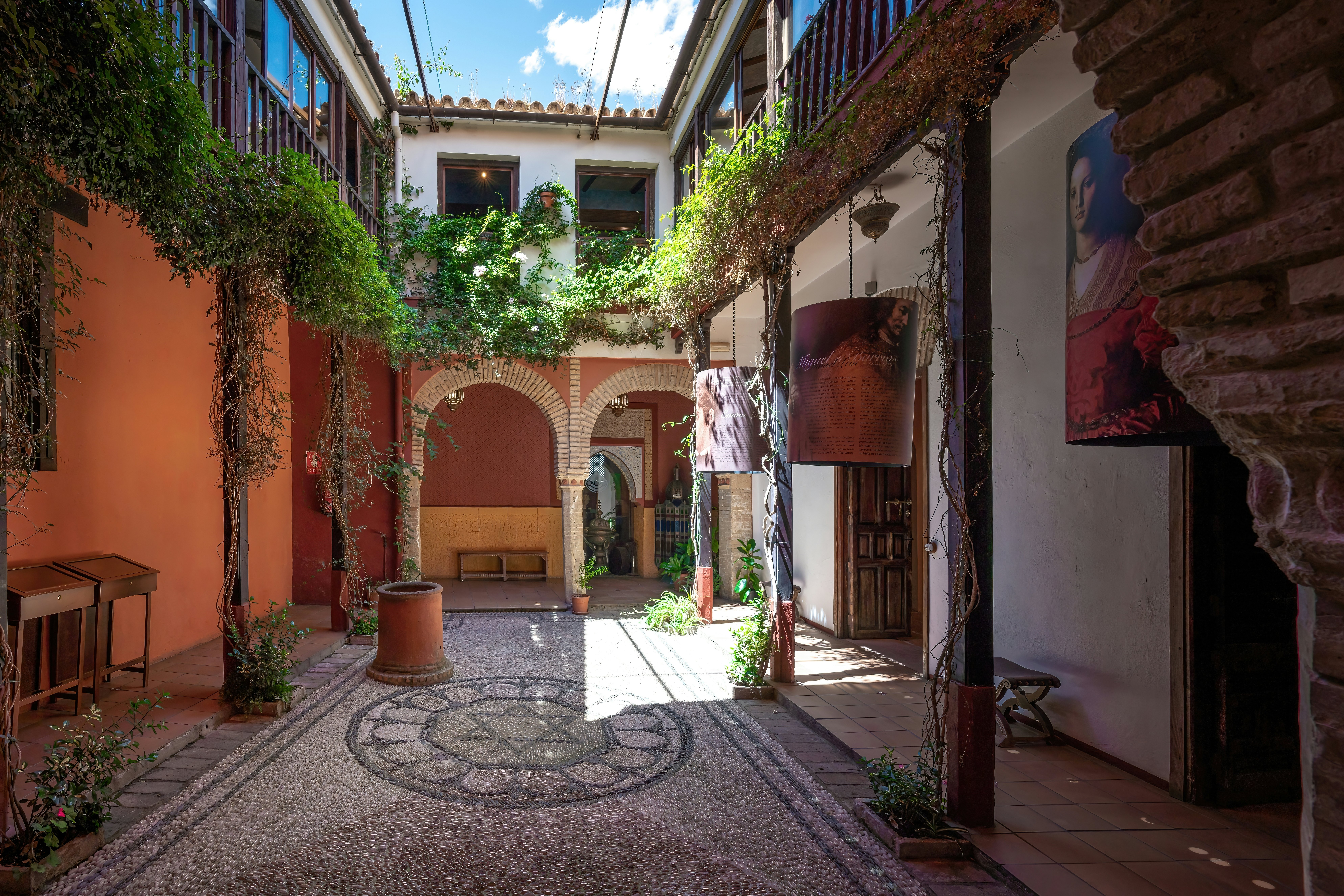 House of Sefarad Courtyard at Jewish Quarter (Juderia) - Cordoba, Andalusia, Spain.