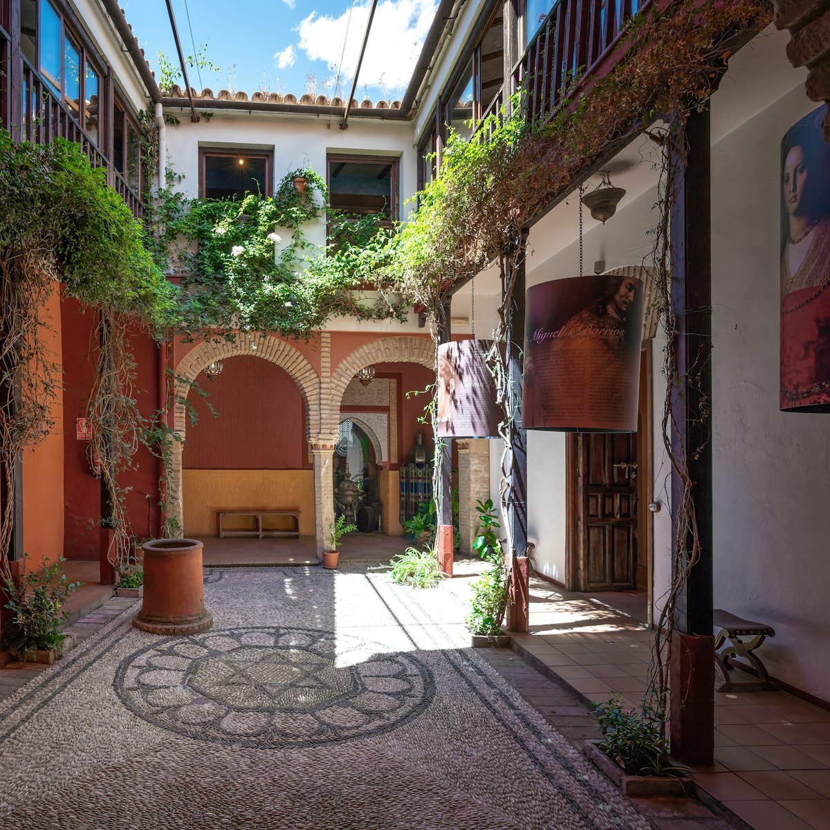 House of Sefarad Courtyard at Jewish Quarter (Juderia) - Cordoba, Andalusia, Spain.
