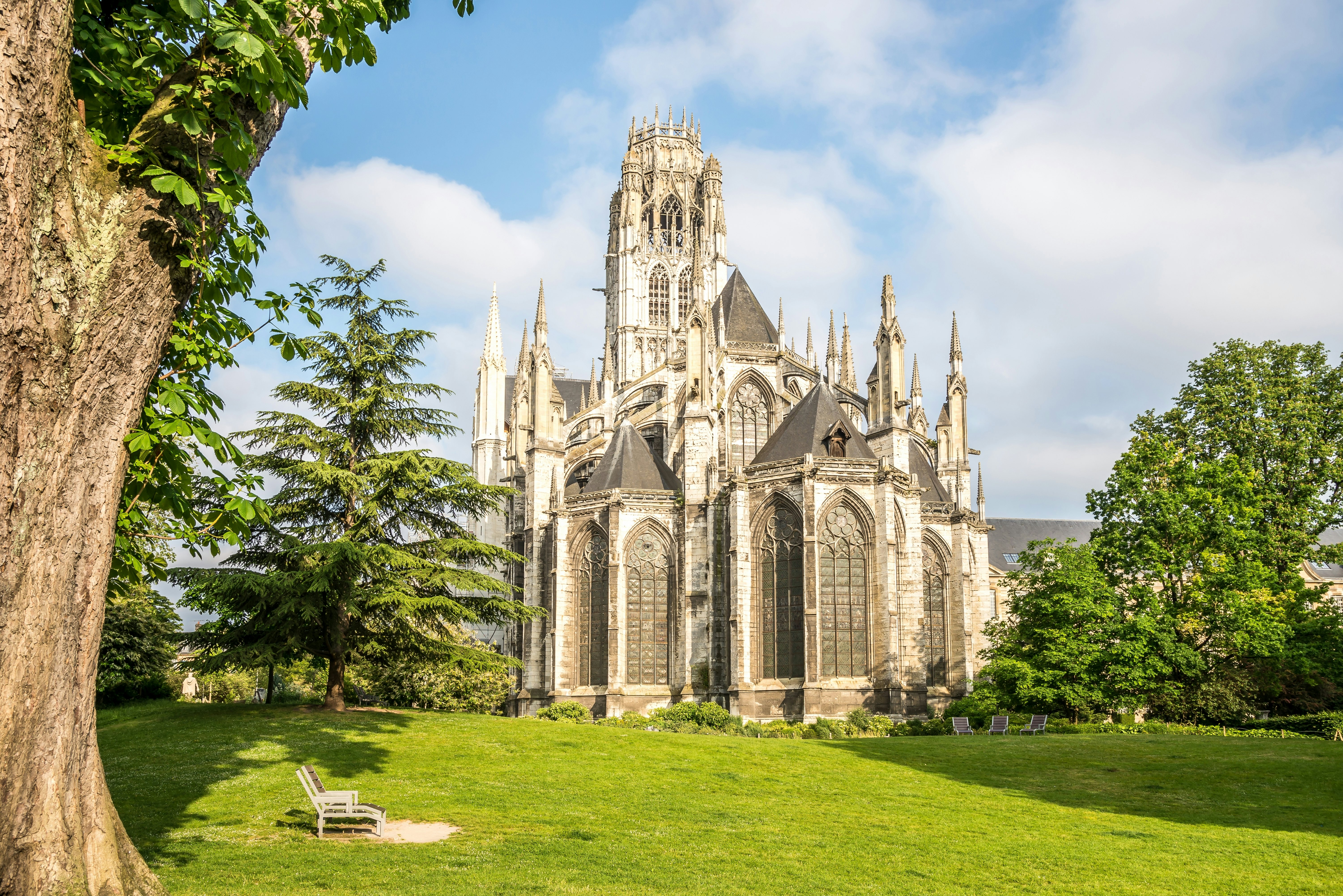 The Saint Ouen Abbey Church in Rouen, France.