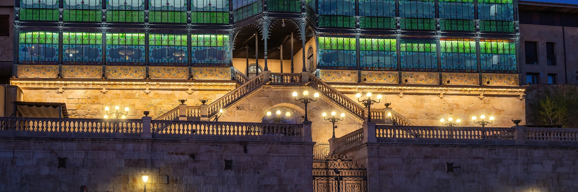 Casa Lis at night - Art Nouveau and Art Deco Museum - Salamanca, Spain.