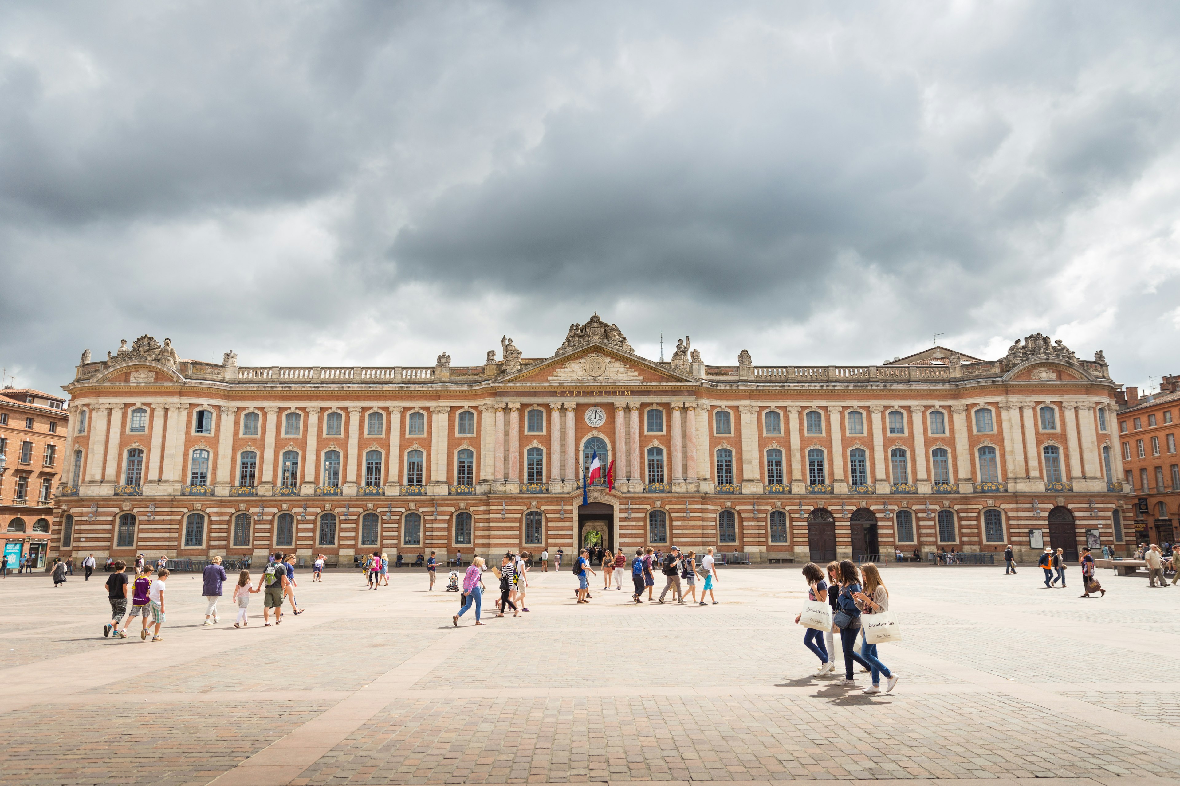 People in the Place du Capitole, Toulouse, France