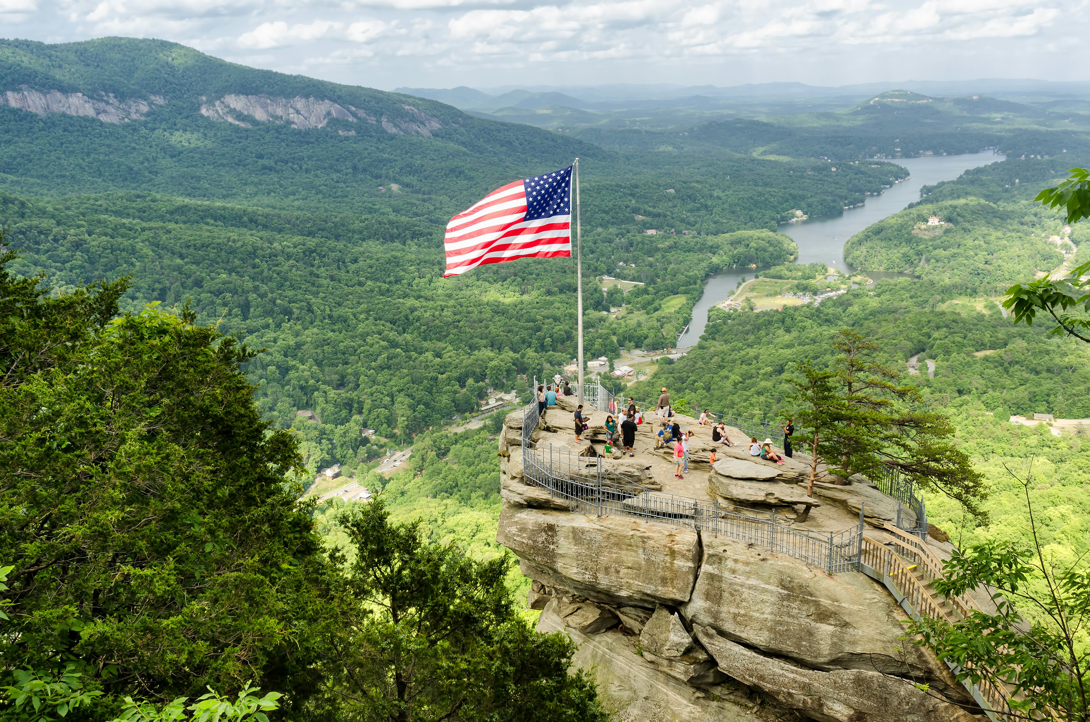 Chimney Rock at Chimney Rock mountain State Park in North Carolina.