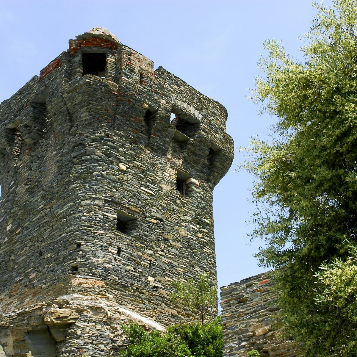 Tower in Nonza, Corsica, France.