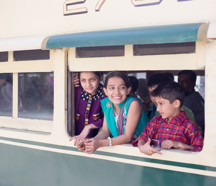 PESHAWAR, PAKISTAN - Sept 27: A Childs enjoying a journey in train, in happy mode , on 27 Sept, 2015 Peshawar; Shutterstock ID 462480049; full: 65050; gl: Online Editorial; netsuite: Getting around Pakistan; your: Jennifer Carey
462480049
Children smiling as they look out the window of a train in Peshawar, Pakistan
