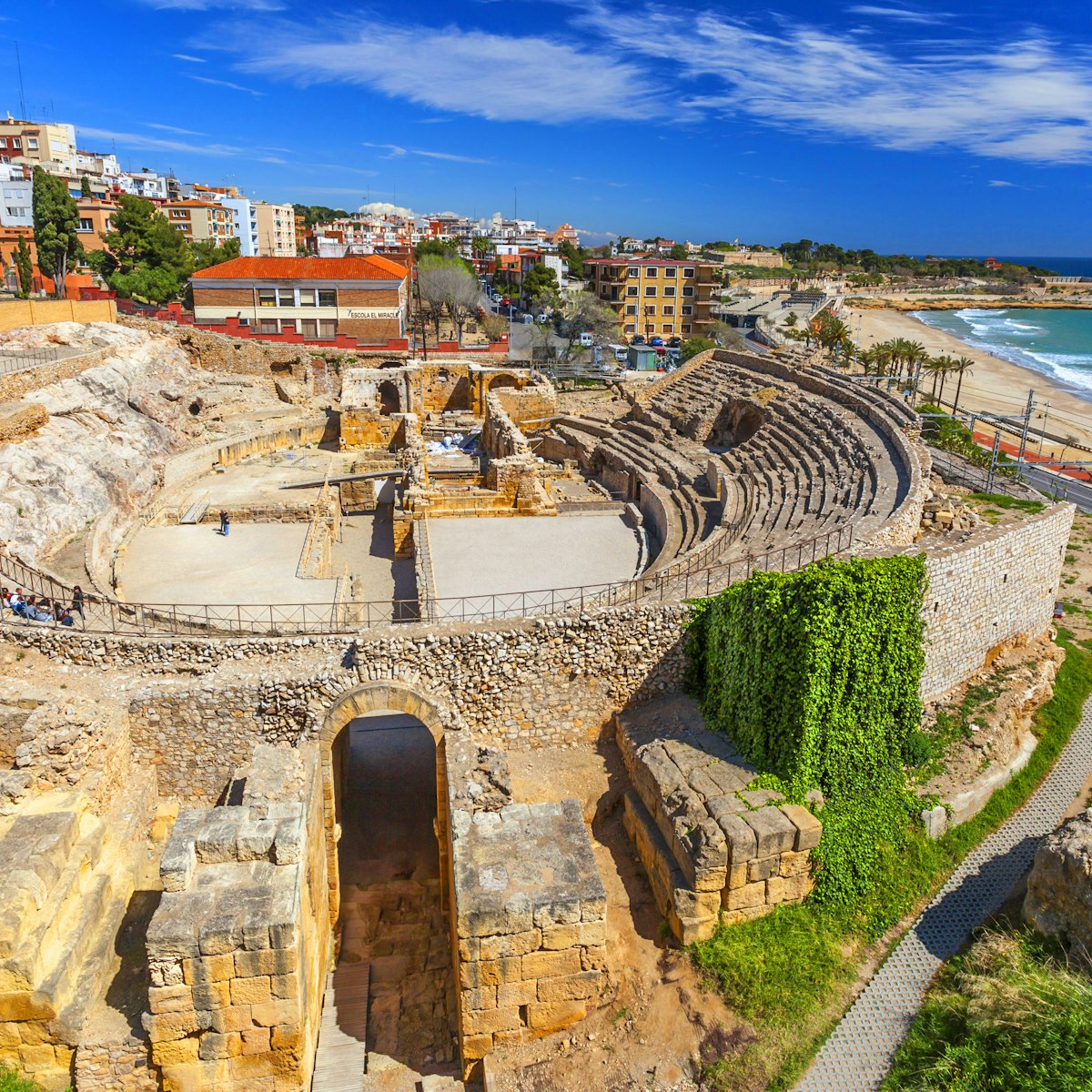 Roman amphitheatre, UNESCO world heritage site, Tarragona, Catalonia, Spain.