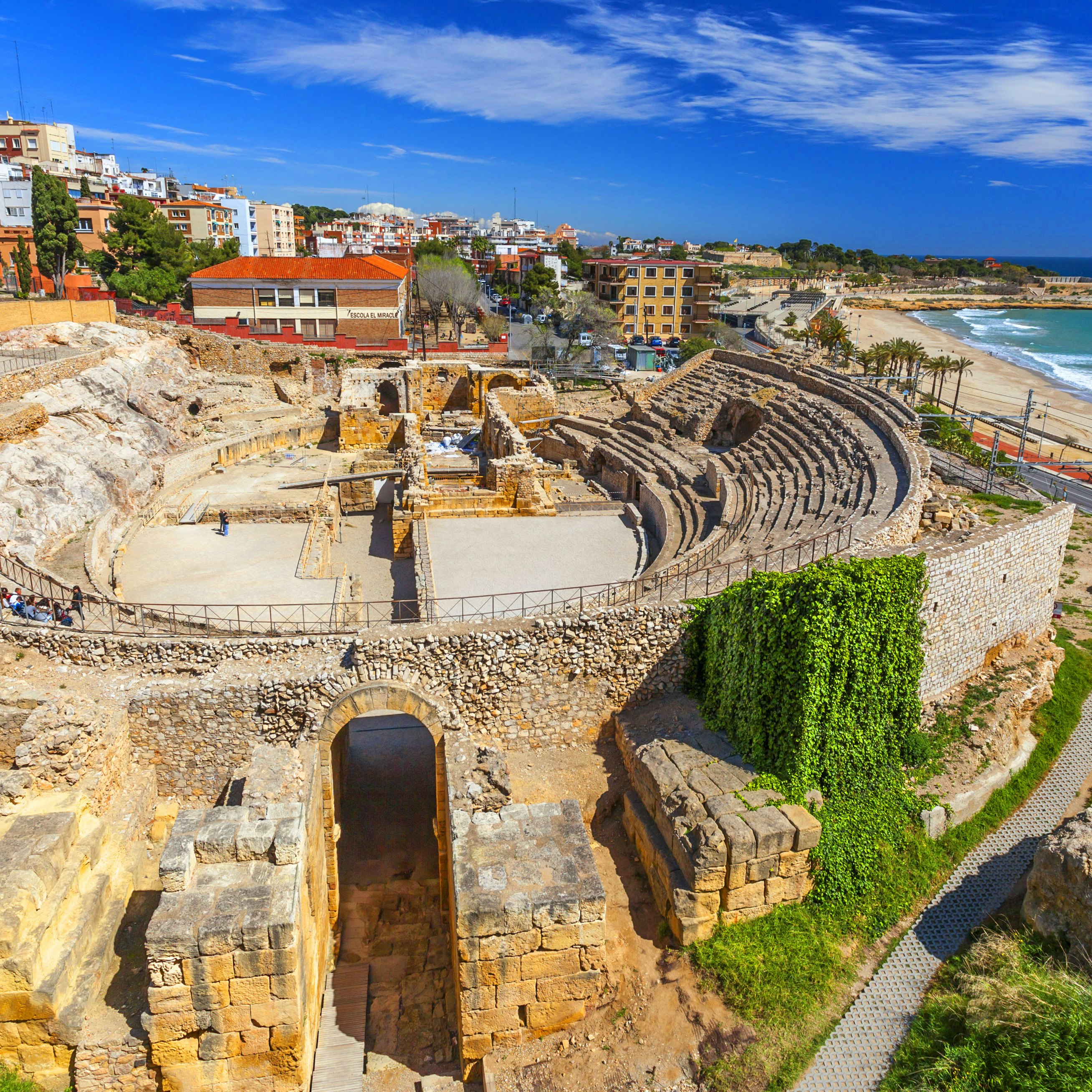 Roman amphitheatre, UNESCO world heritage site, Tarragona, Catalonia, Spain.