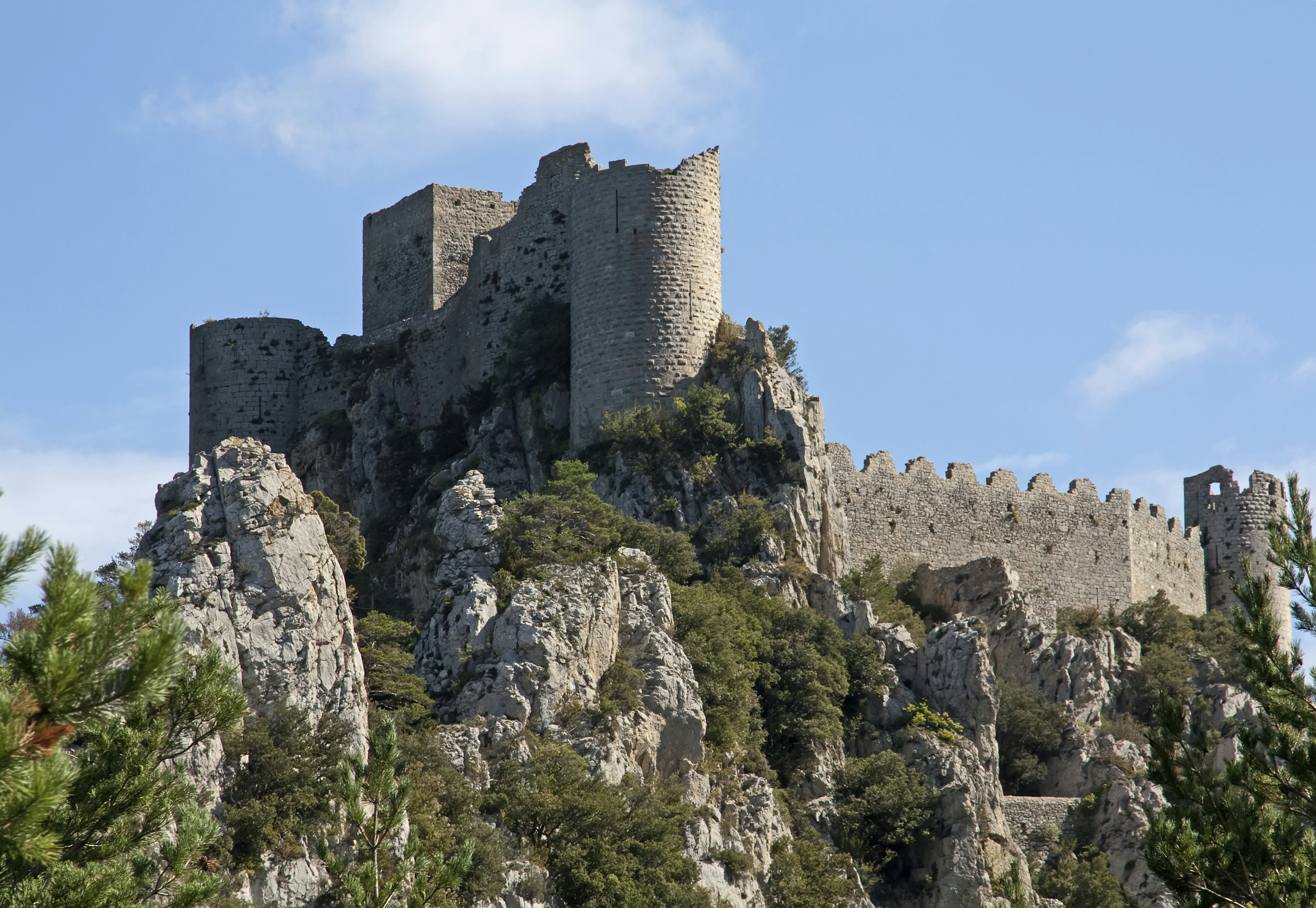 Chateau Puilaurens, one of the cathar castles in south France.