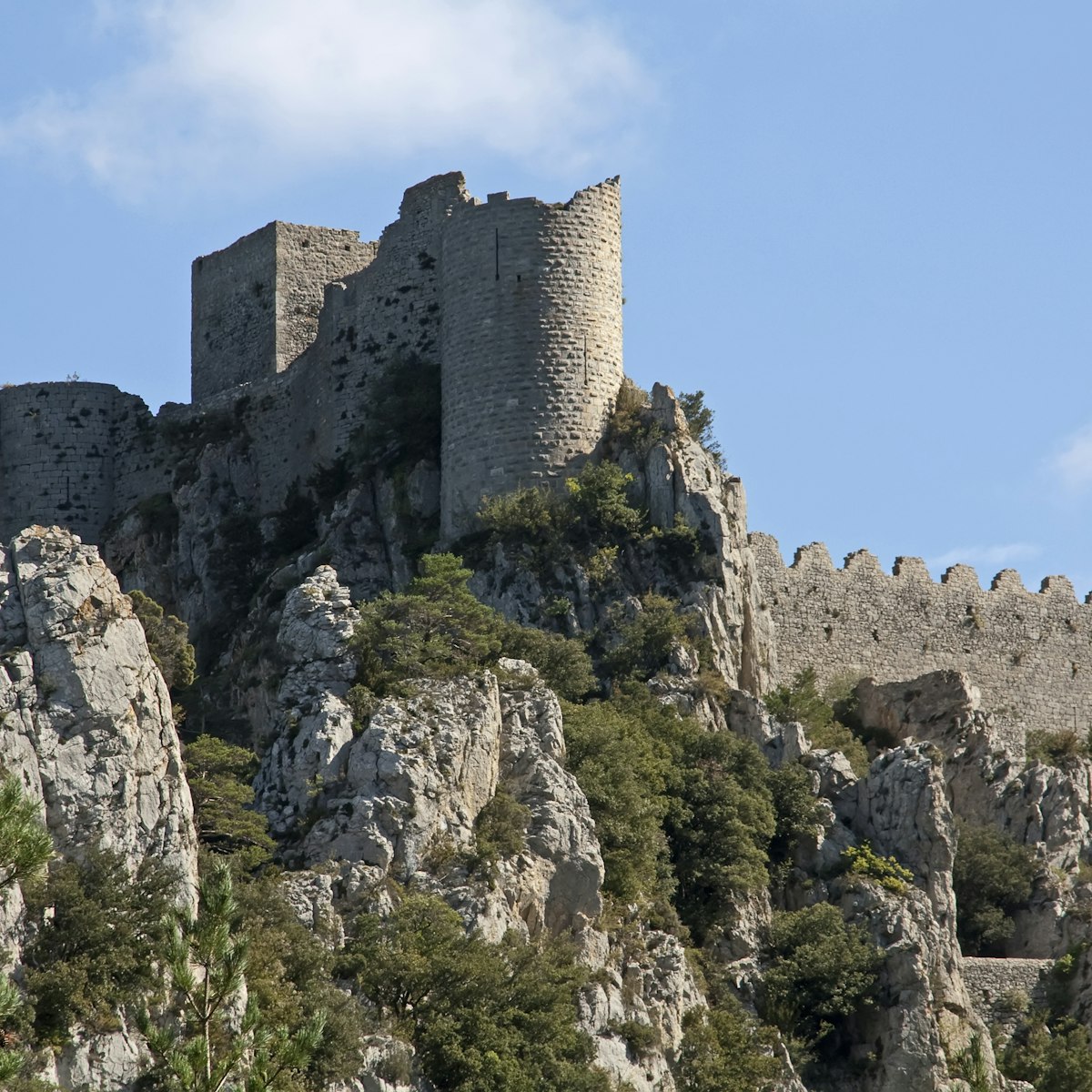 Chateau Puilaurens, one of the cathar castles in south France.