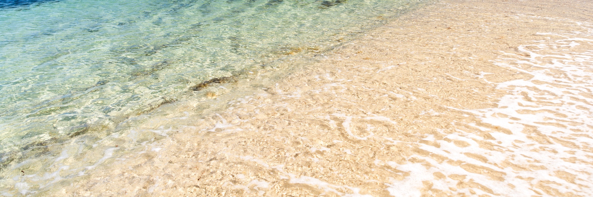 Crystal clear water on Pampelonne beach near Saint Tropez in south France.