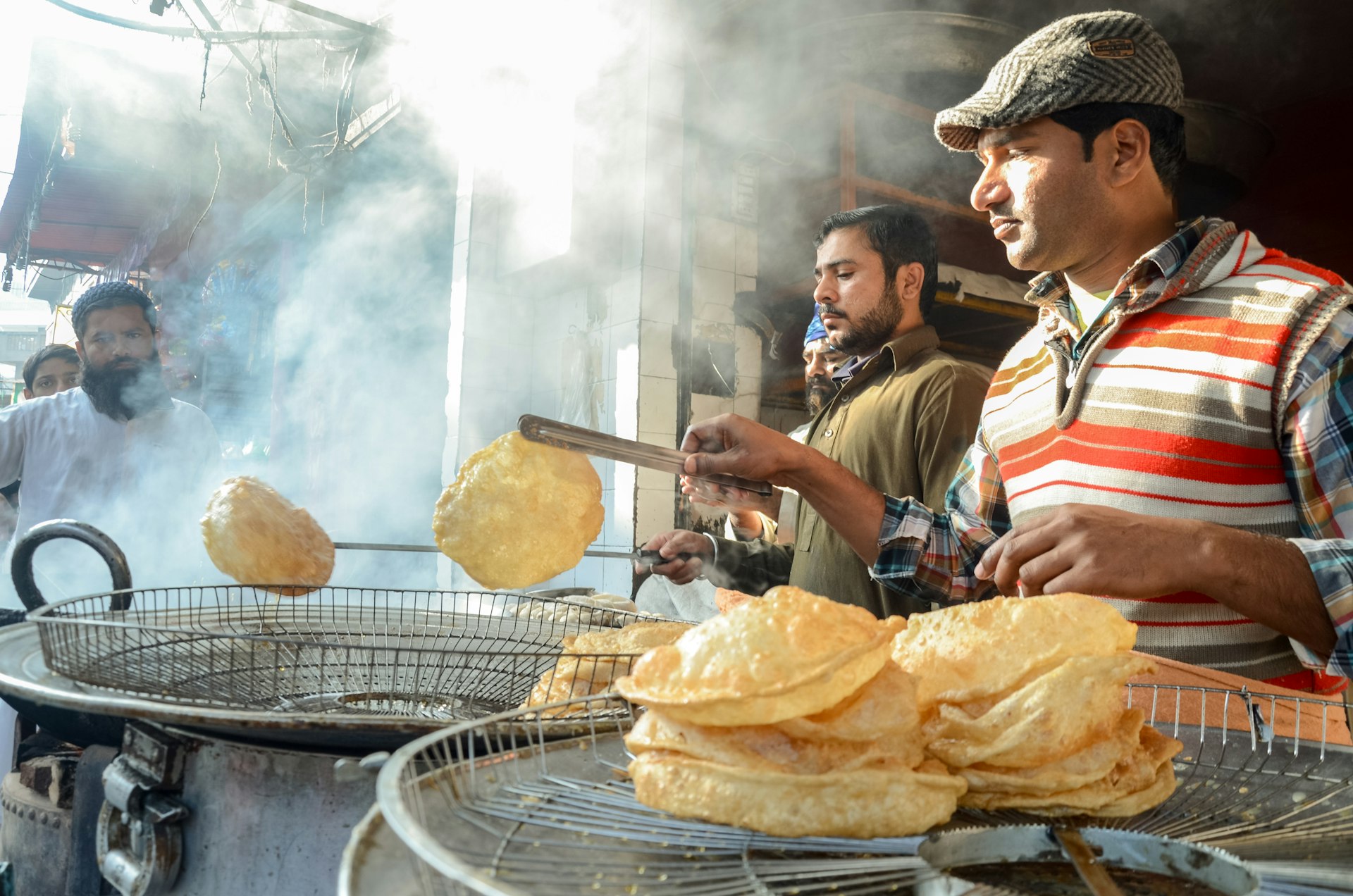 Vendors selling street food in Pakistan