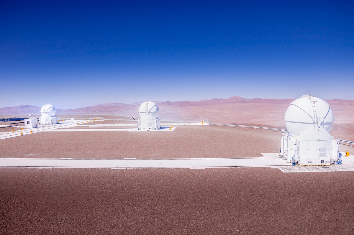  The VLT, Very Large Telescope complex at the European Southern Observatory located on Cerro Paranal in the middle of the Atacama desert in Chile.