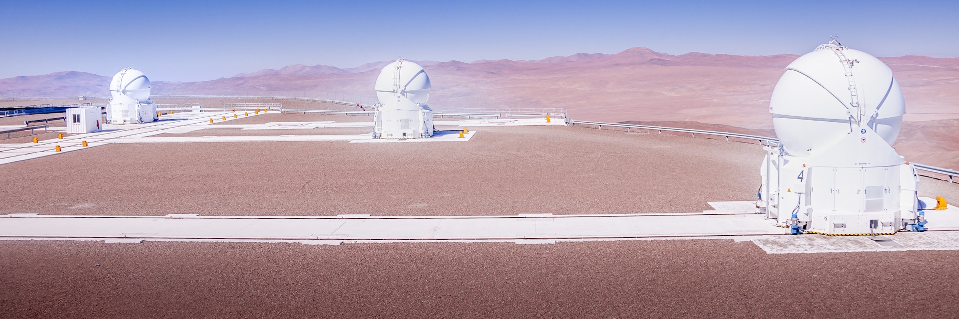 The VLT, Very Large Telescope complex at the European Southern Observatory located on Cerro Paranal in the middle of the Atacama desert in Chile.