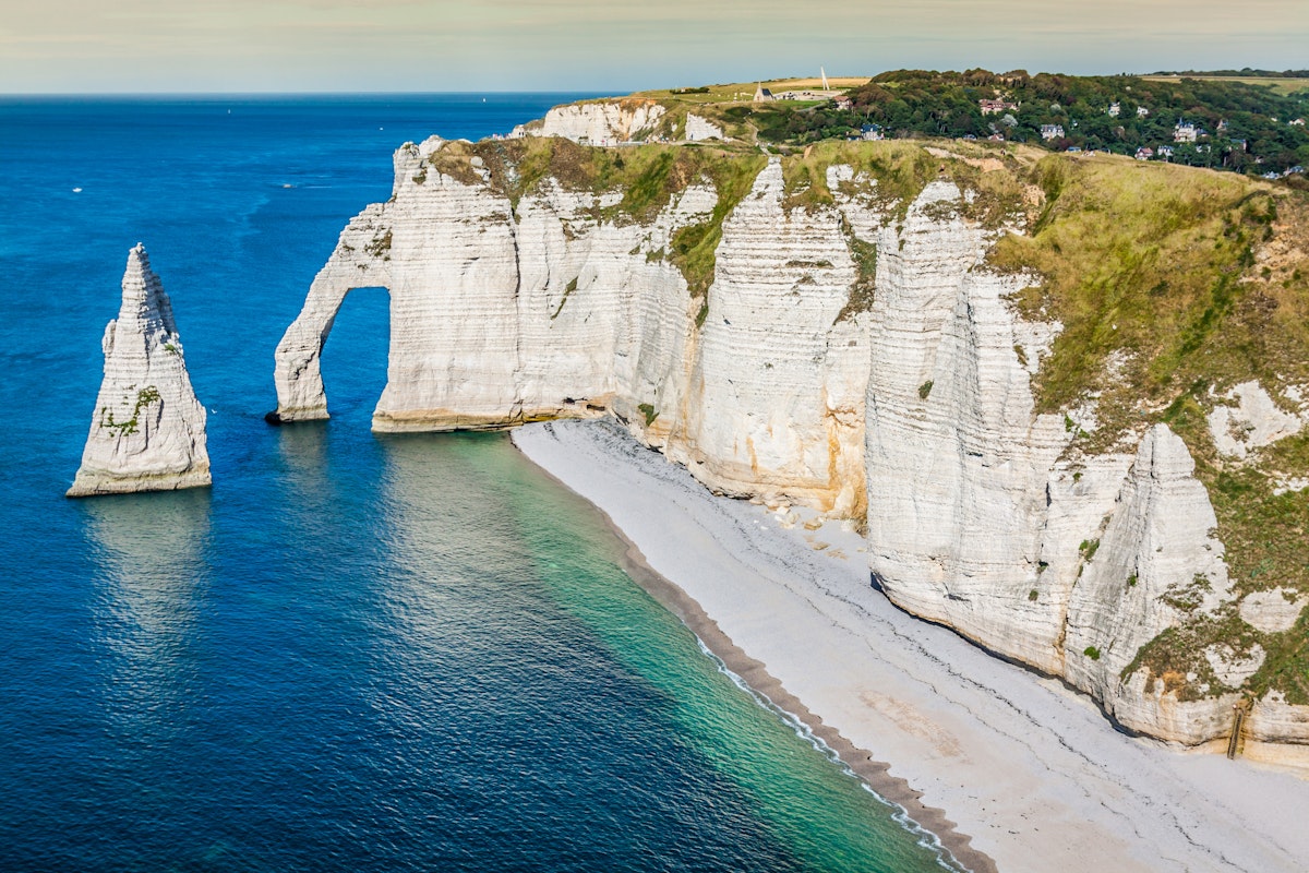 Falaise d’Aval, the famous white cliffs at Etretat in Normandy.