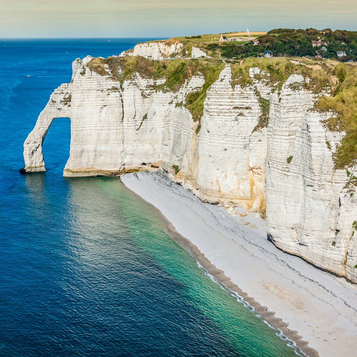 Falaise d’Aval, the famous white cliffs at Etretat in Normandy.