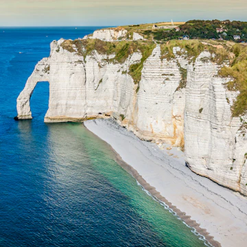 Falaise d’Aval, the famous white cliffs at Etretat in Normandy.