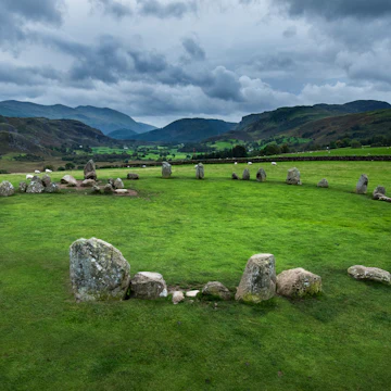 Castlerigg stone circle near Keswick in the English Lake District.