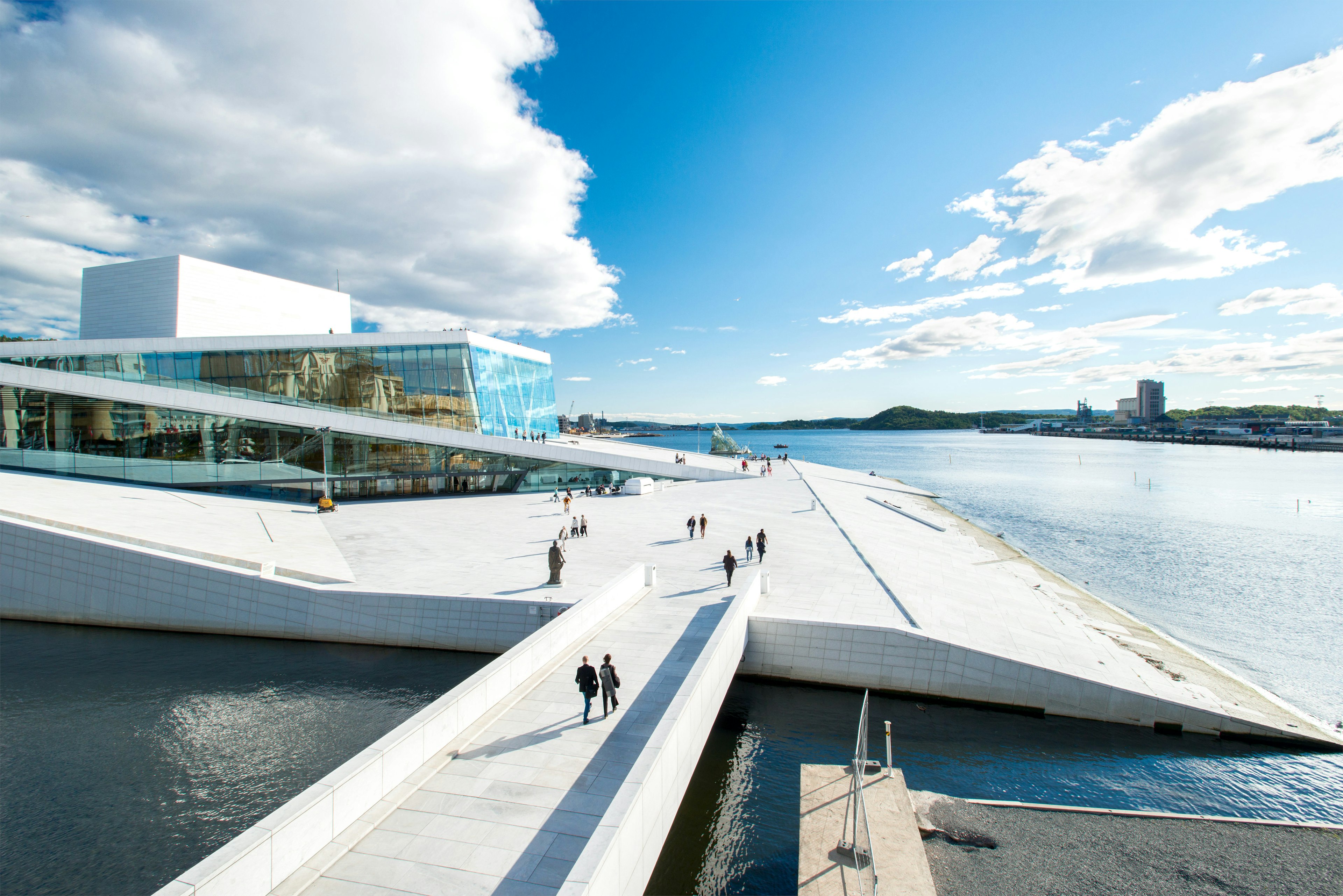 View on a side of the National Oslo Opera House which was opened on April 12, 2008 in Oslo, Norway