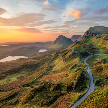 Sunrise at Quiraing on the Isle of Skye, Scotland.