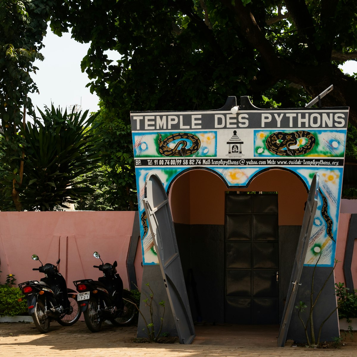Ouidah, Benin - 30/12/2019. Entrance to the Temple of Pythons.; Shutterstock ID 1644523357; full: 65050; gl: Online editorial; netsuite: POI updates; your: Ann Douglas Lott
1644523357