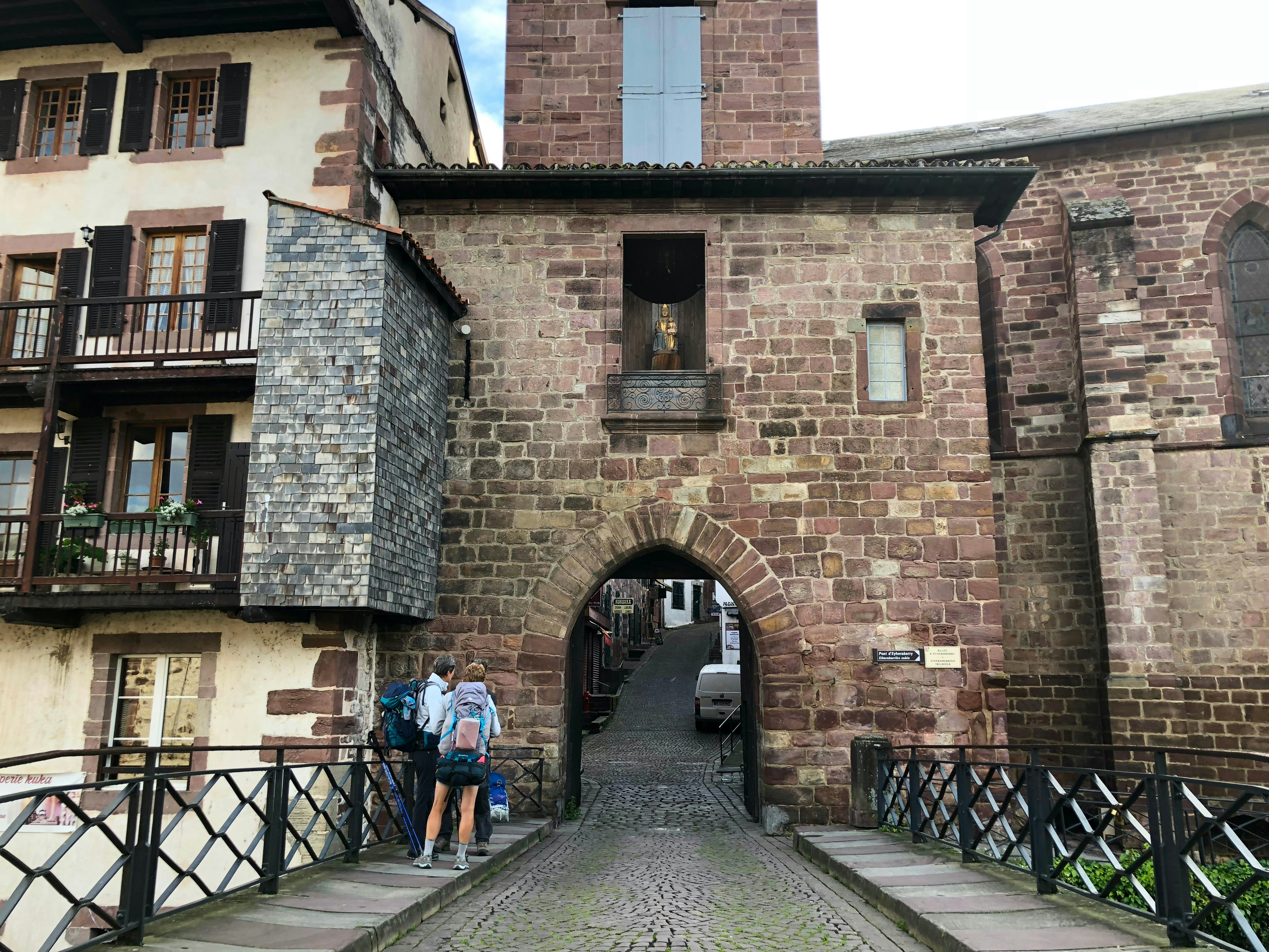 Porte Notre Dame gate in St Jean Pied de Port, France.