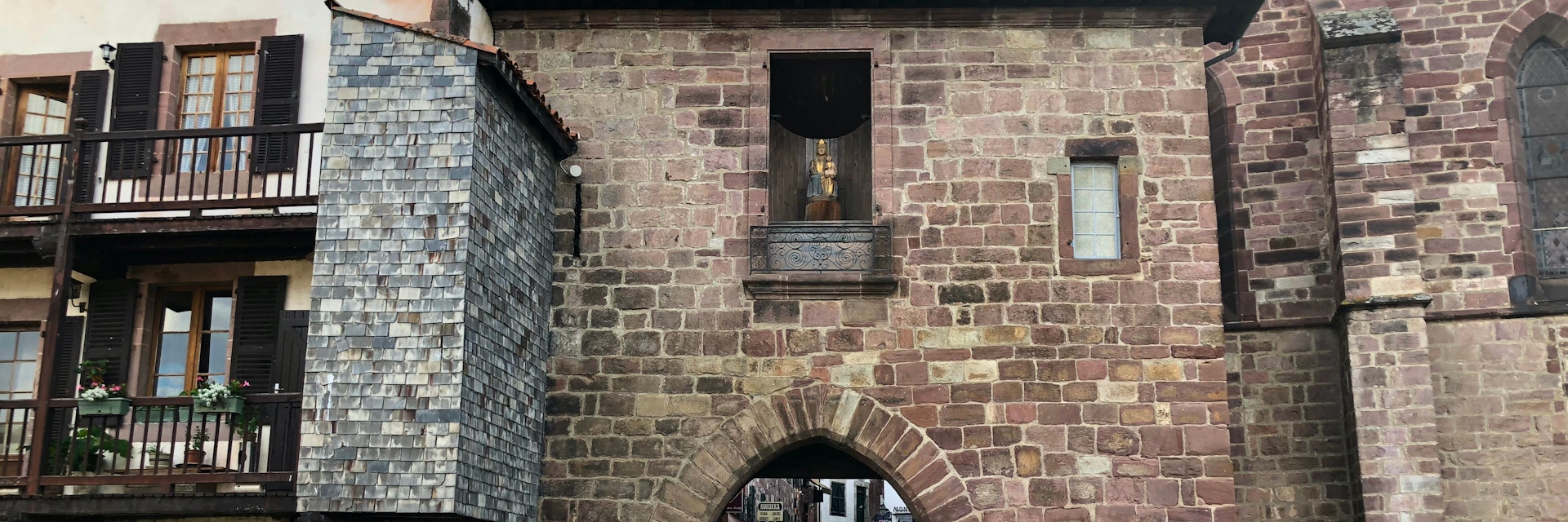 Porte Notre Dame gate in St Jean Pied de Port, France.