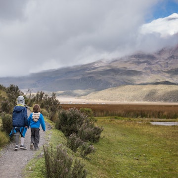 A family of 5 hike, run, and play at the base of volcano Cotapoxi in Ecuador. A 19,347 ft mountain in South America. Father, mother, and 3 children travel.
1049109690
Ecuador