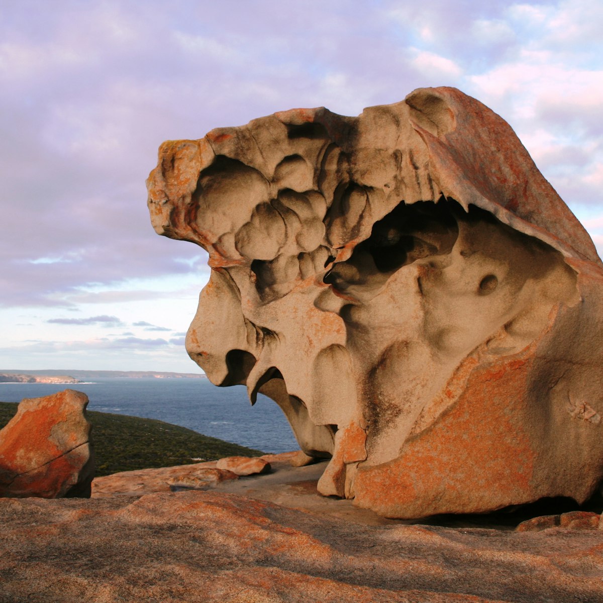 "Located in Flinders Chase National Park, the impressive Remarkable Rocks are a cluster of precariously balanced granite boulders which have been shaped by the erosive forces of wind, sea spray and rain over some 500 million years."
178488085
"Stone, Flinder's Chase National Park, Textured, Grooved, Remarkable Rocks, Balanced Rock, Geology, Scenics, Nature, Kangaroo Island, South Australia, Australia, Boulder, Rock, Granite, Stack Rock, Rock Formation, National Park, Sea, Eroded, Nature, Travel Locations, Landscapes, Landmarks, Geological Feature, Flinders Chase National Park"