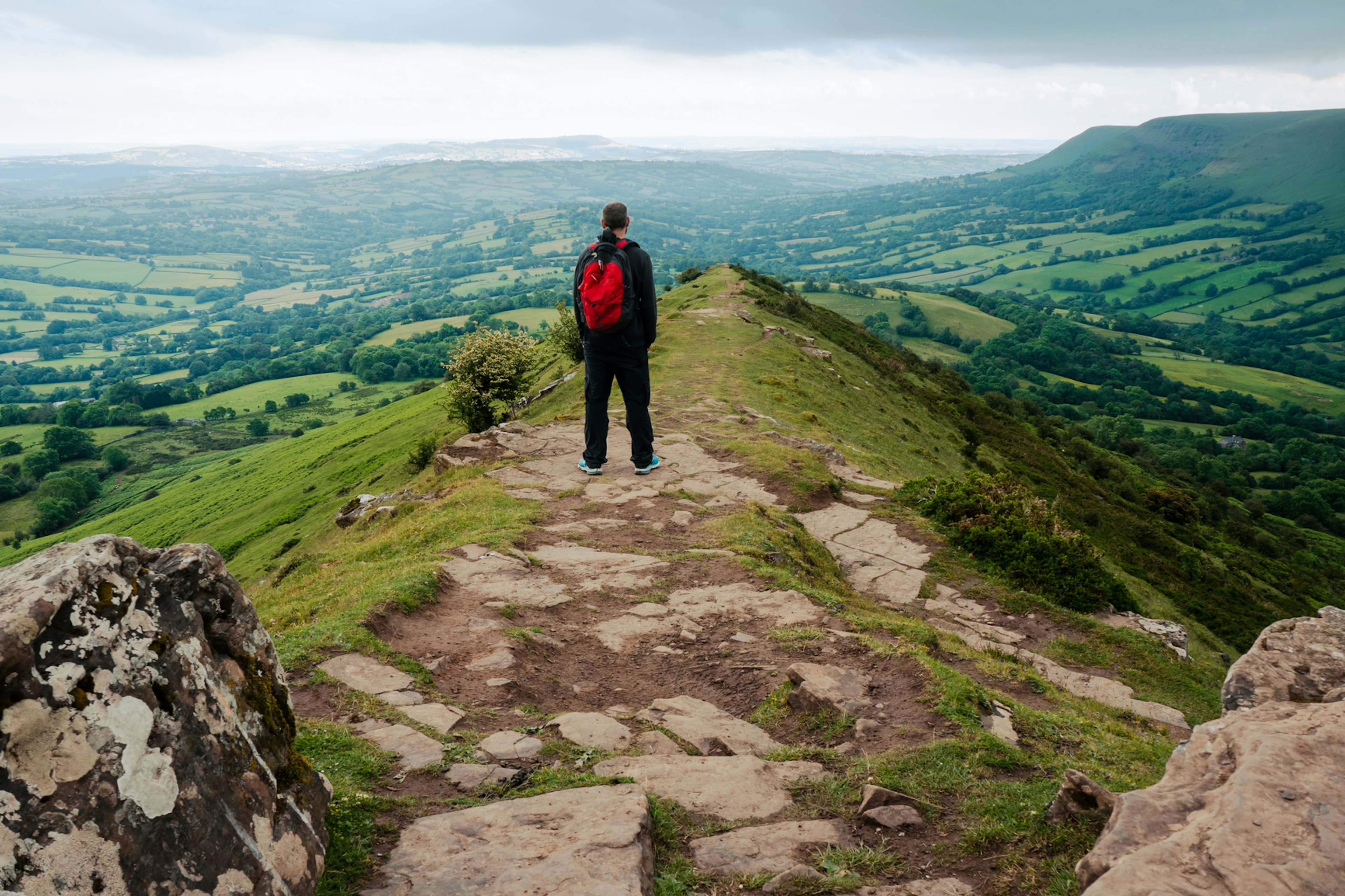 A hiker in Wales, United Kingdom