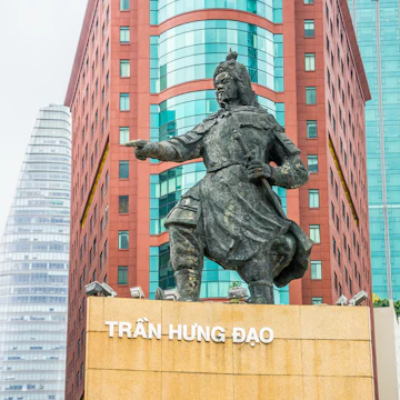 Tran Hung Dao statue in Me Linh Area of District 1, Saigon central.
