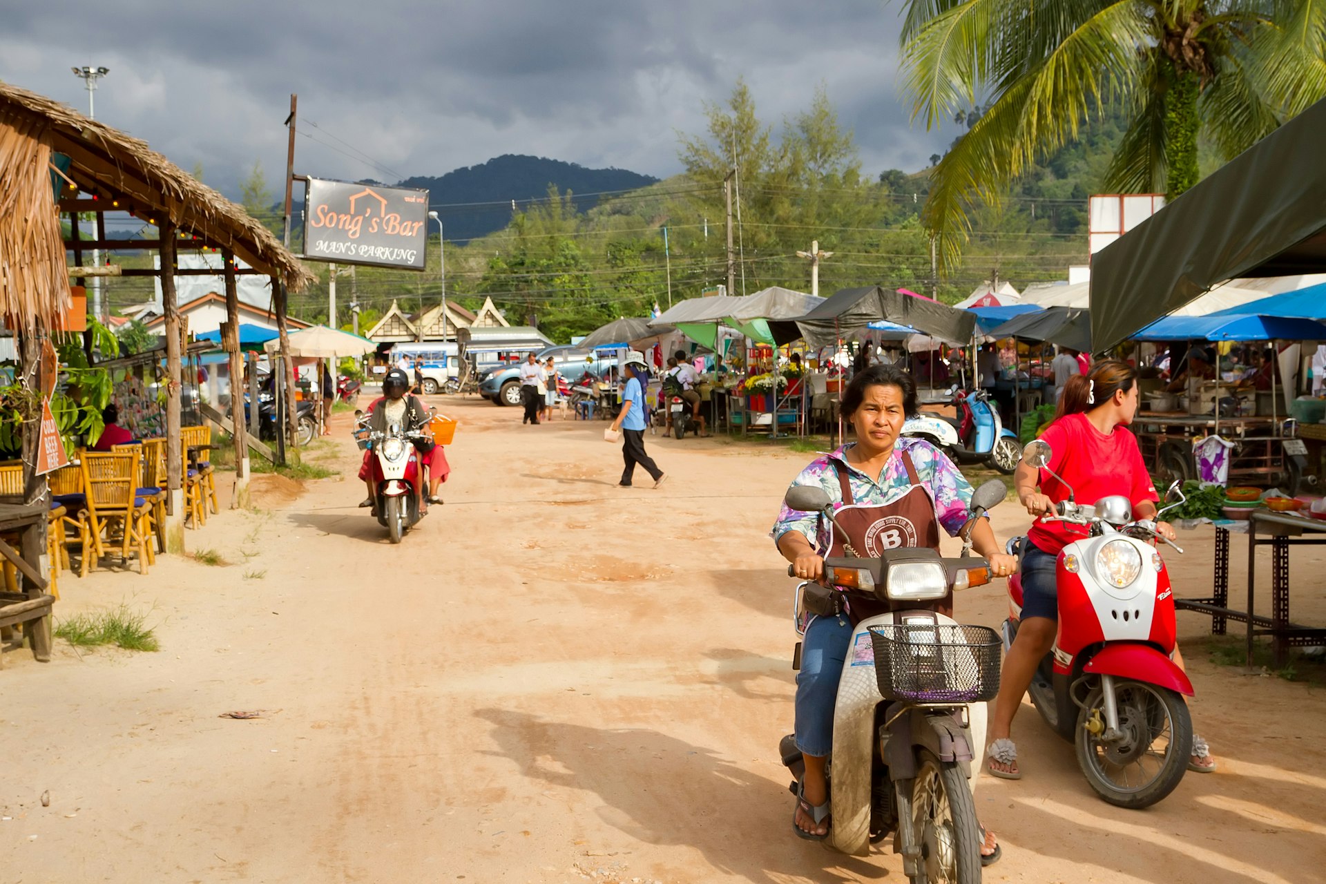 Unidentified people on the local market in Khao Lak