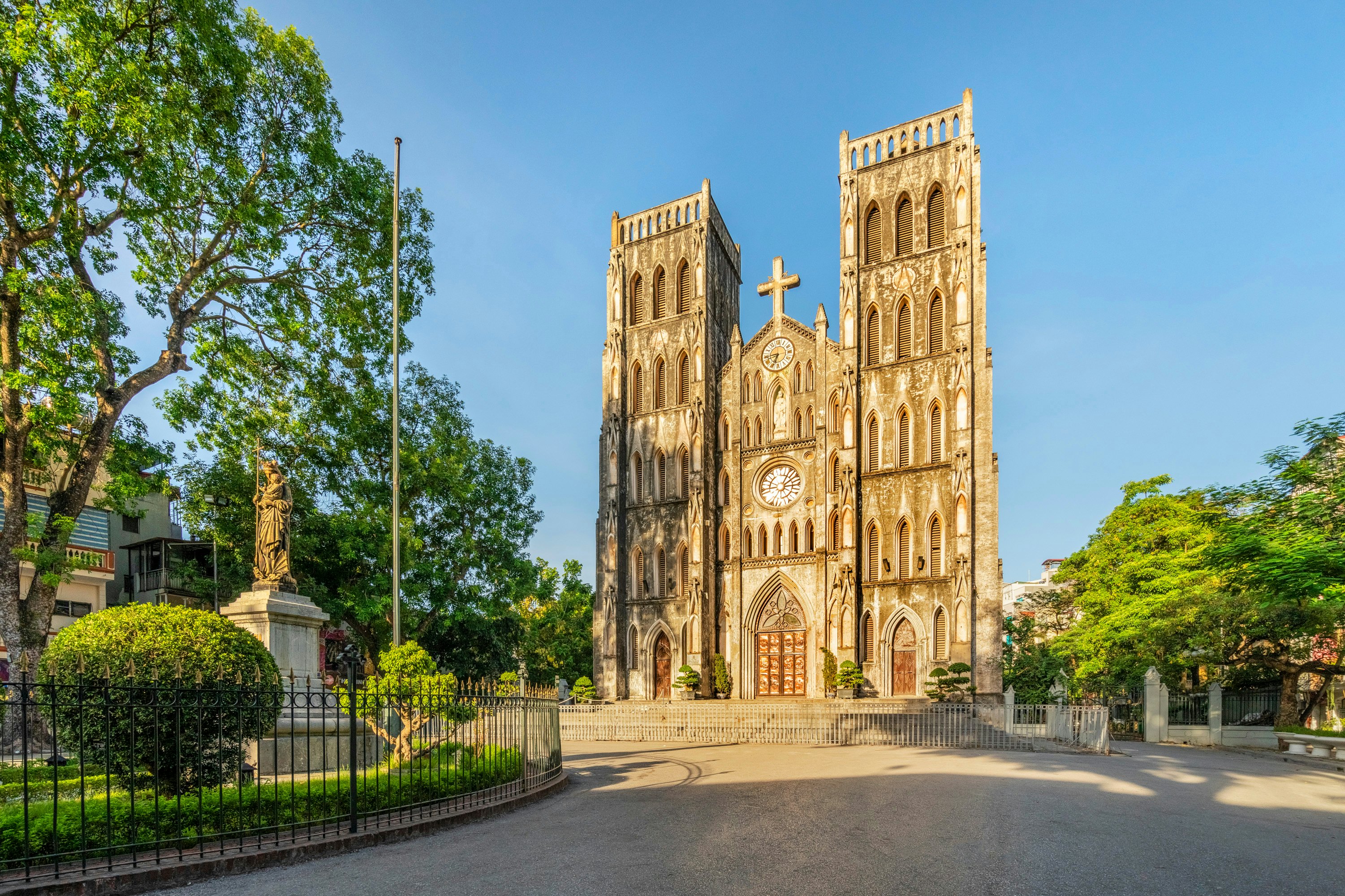 St. Joseph's Cathedral (simply called “Big Church” in Vietnamese), Nha Chung Street near the Hoan Kiem Lake. This is a Roman Catholic cathedral with neo- gothic which was built over 100 year ago.