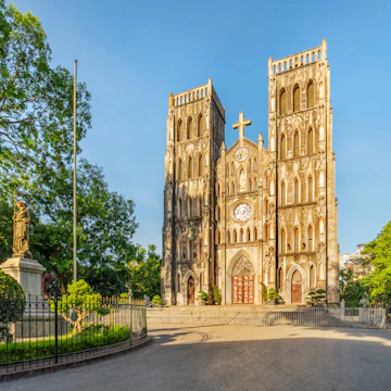 St. Joseph's Cathedral (simply called “Big Church” in Vietnamese), Nha Chung Street near the Hoan Kiem Lake. This is a Roman Catholic cathedral with neo- gothic which was built over 100 year ago.