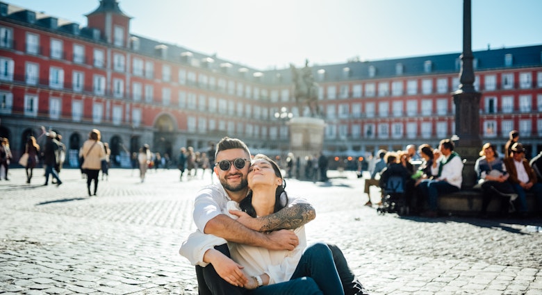Visiting famous landmarks and places.Happy young couple tourists visiting famous Plaza Mayor square. Marid,Spain travel experience. Vacation in capital of Spain, blogger lifestyle.Europe honeymoon; Shutterstock ID 1617705667; your: Ben N Buckner; gl: 65050; netsuite: Online Editorial; full: Madrid Sponsored
1617705667