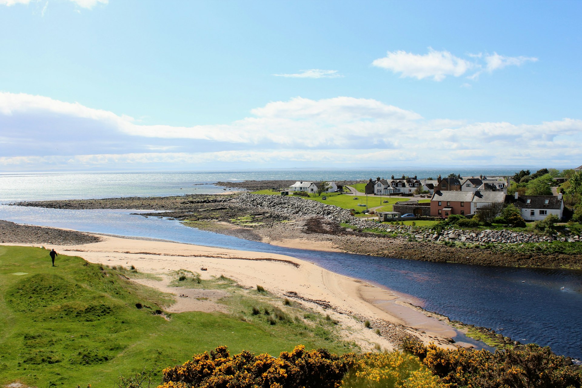A beautiful view of the town of Brora, Highlands, Scotland