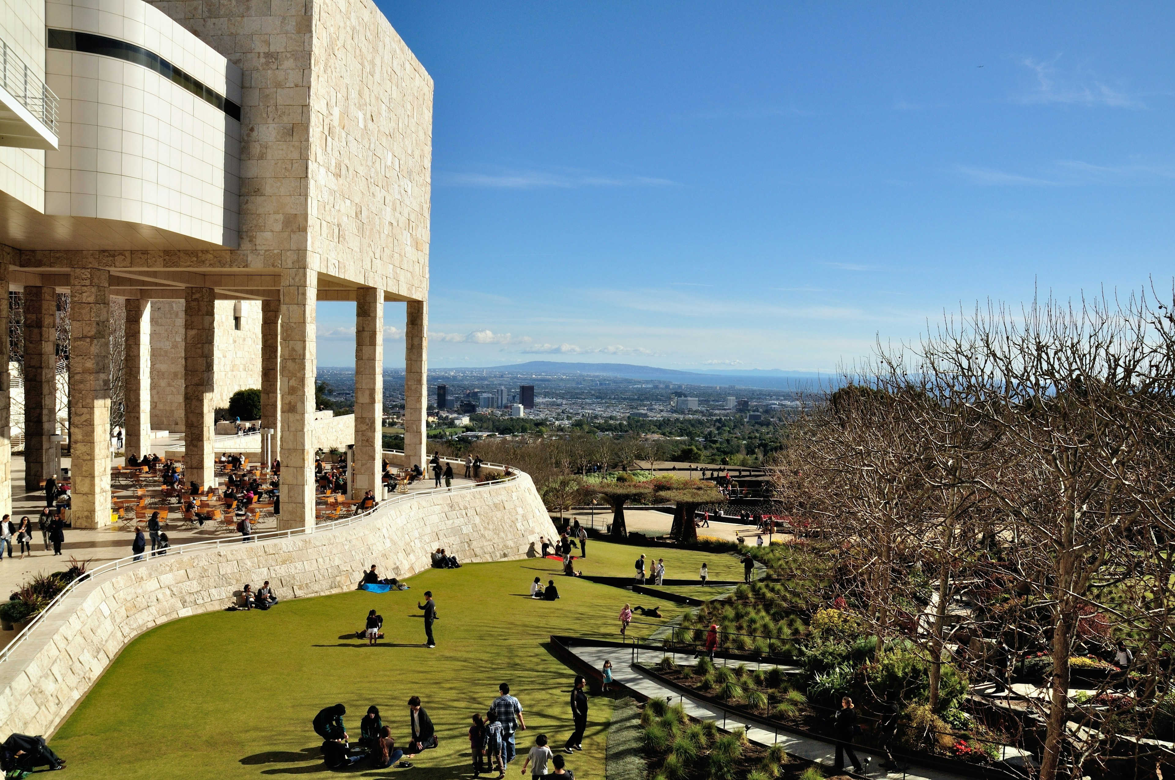 The exterior grounds of the Getty Center in Los Angeles