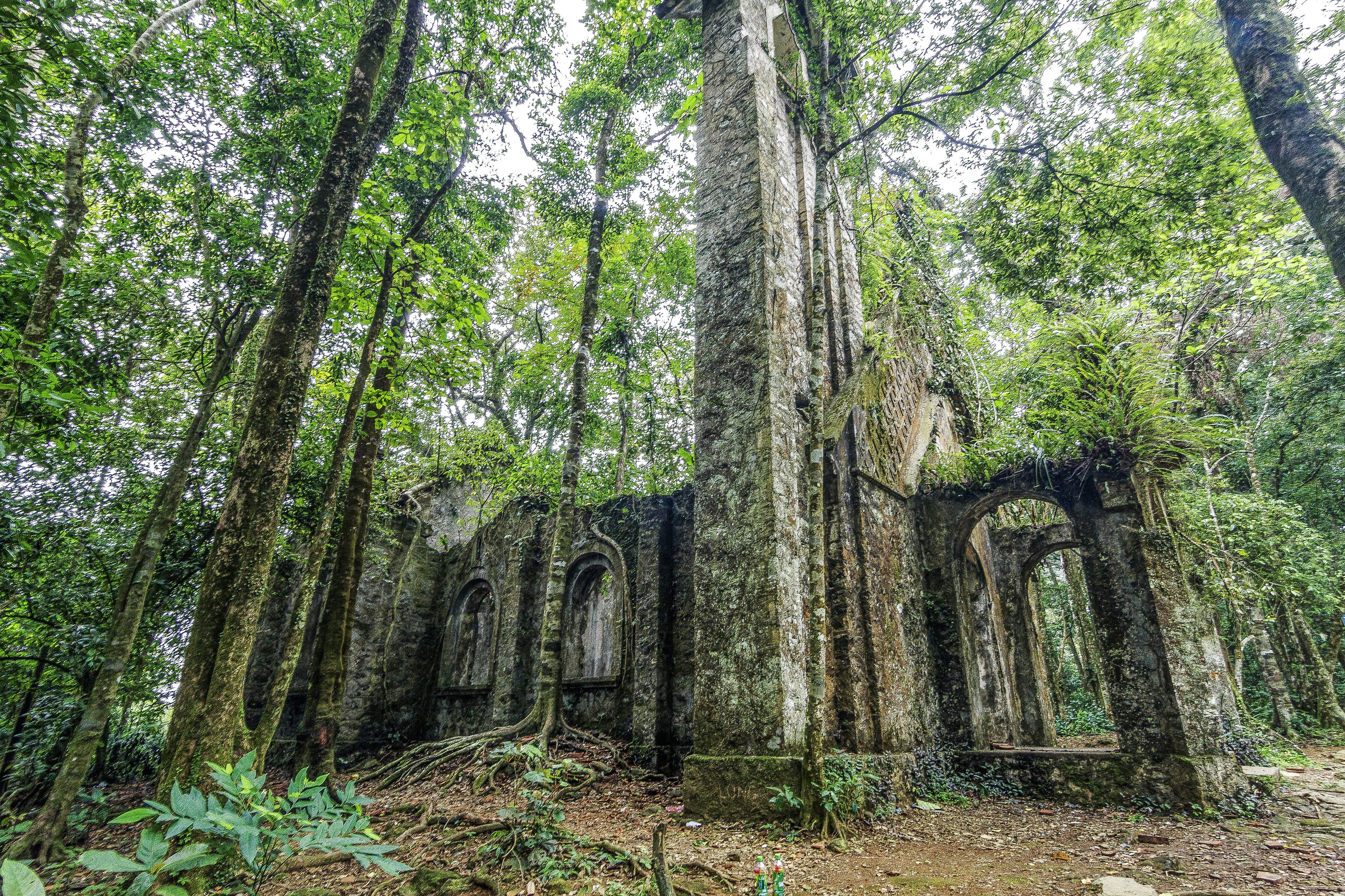 Old church on forest at Ba Vi National Park, Hanoi, Vietnam.