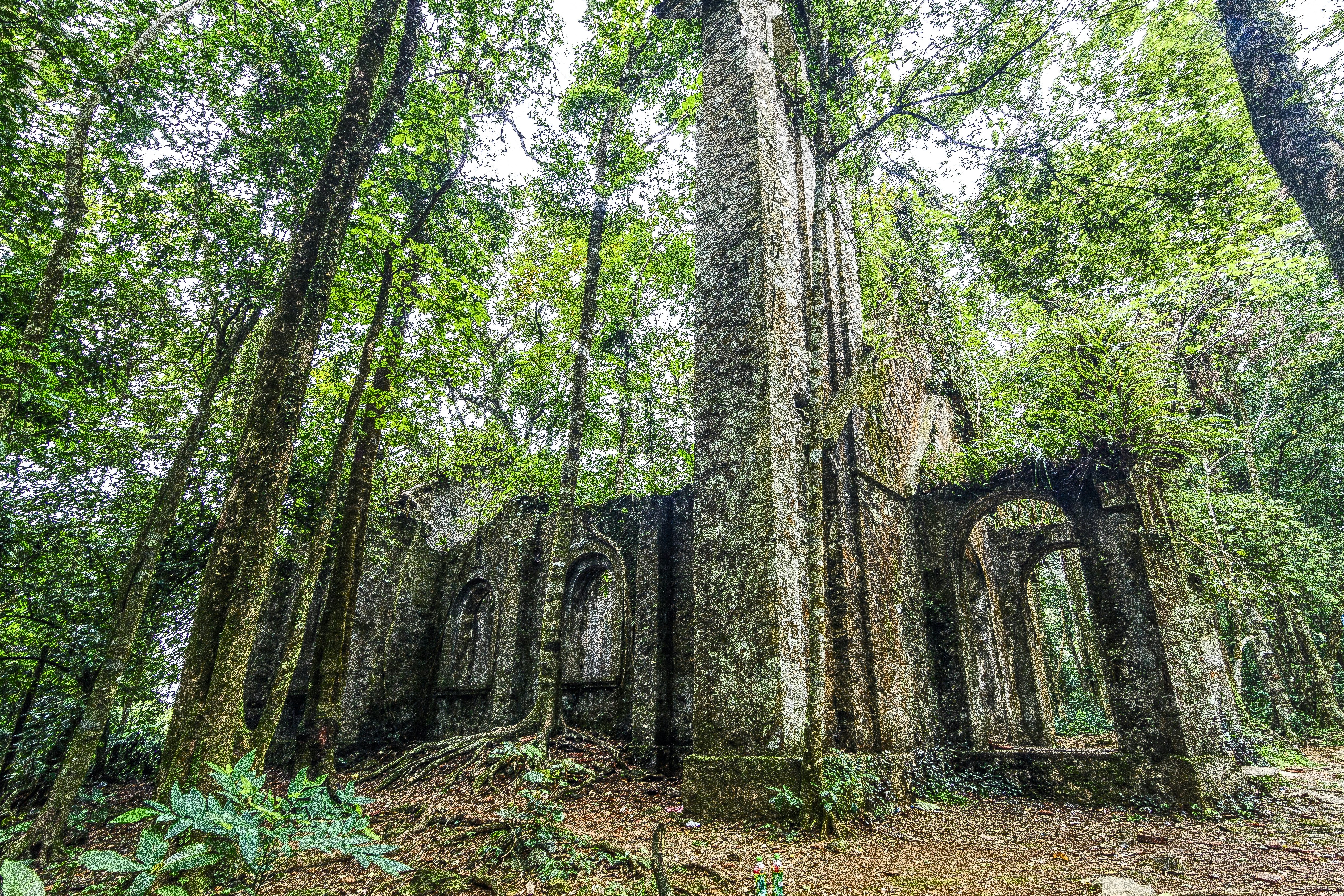 Old church on forest at Ba Vi National Park, Hanoi, Vietnam.