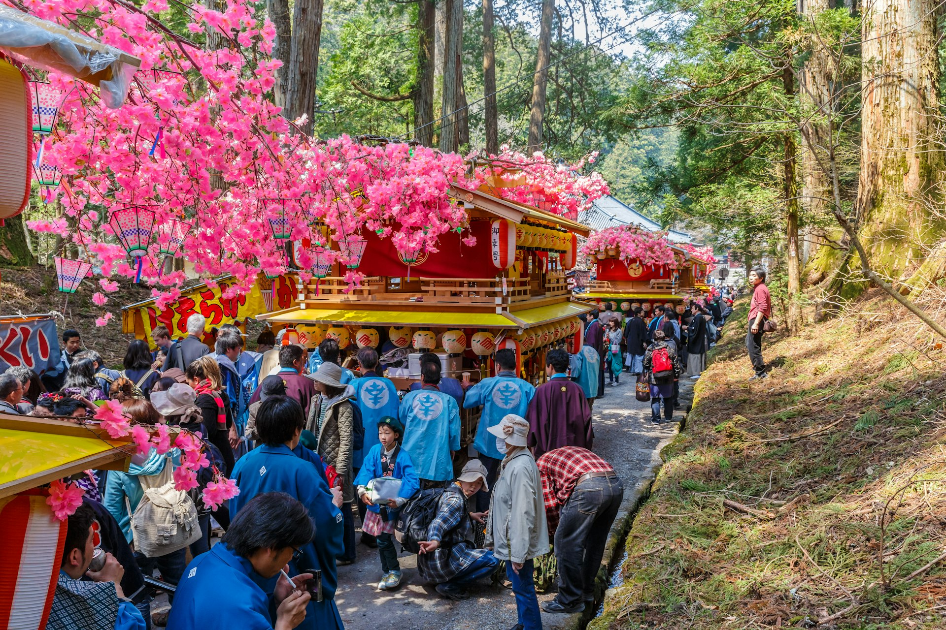 eople of Nikko celebrate Yayoi festival. It is a traditional event, which started in 767-770.